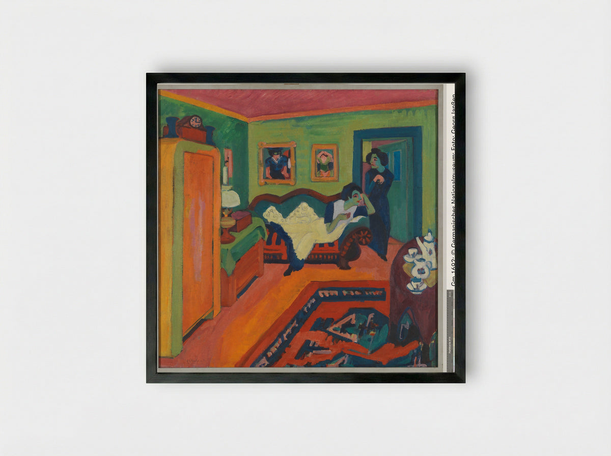 Interieur - Ernst Ludwig Kirchner - Framed Print Black