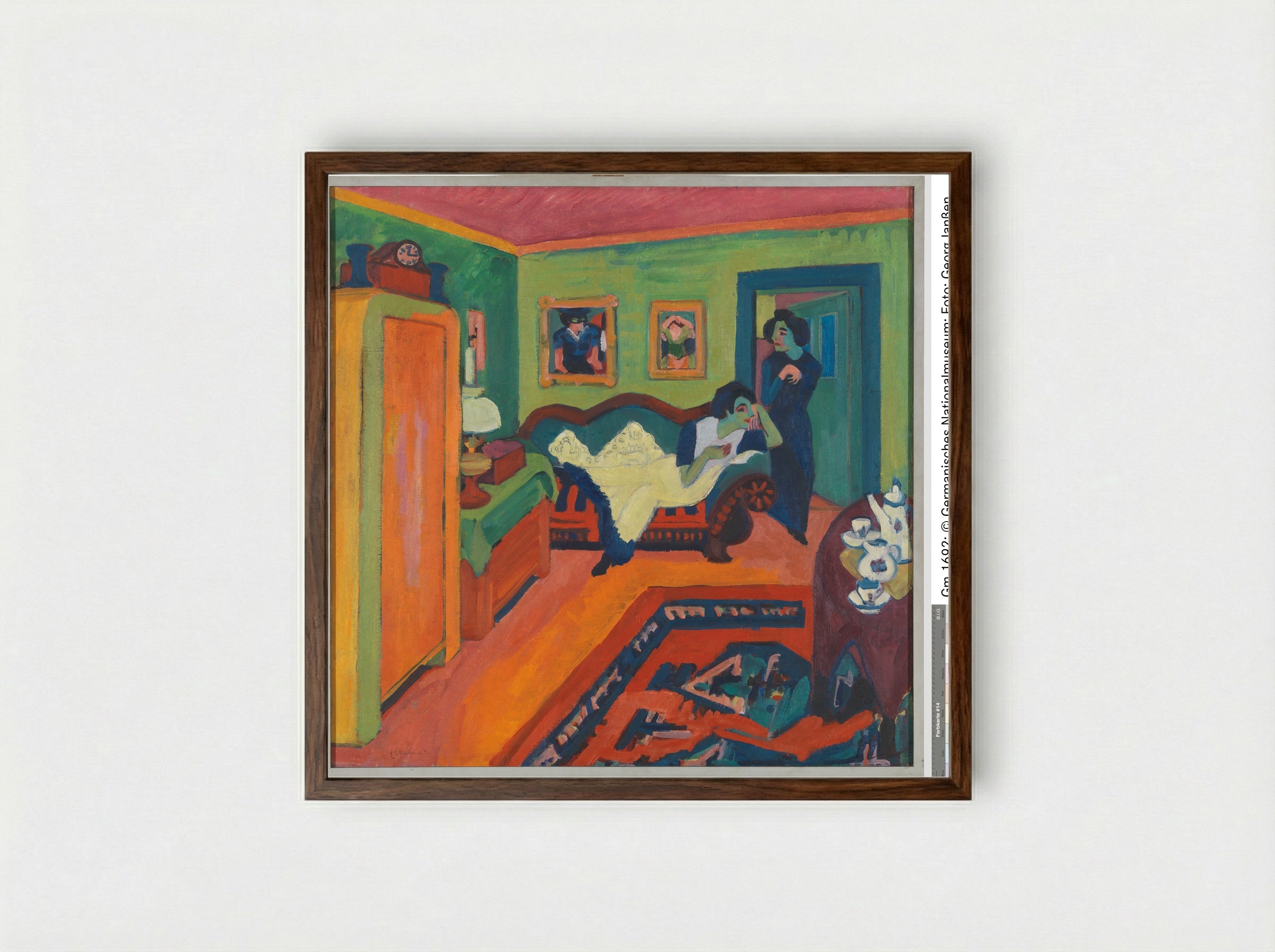 Interieur - Ernst Ludwig Kirchner - Framed Print Dark Wood