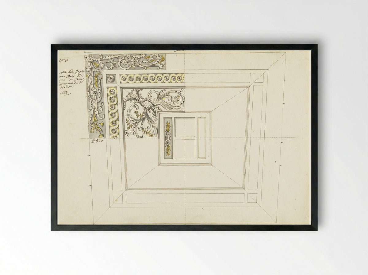 Interior Decoration of a State Yacht with Bird Figure - Pieter Jansz. Post - Framed Print Black