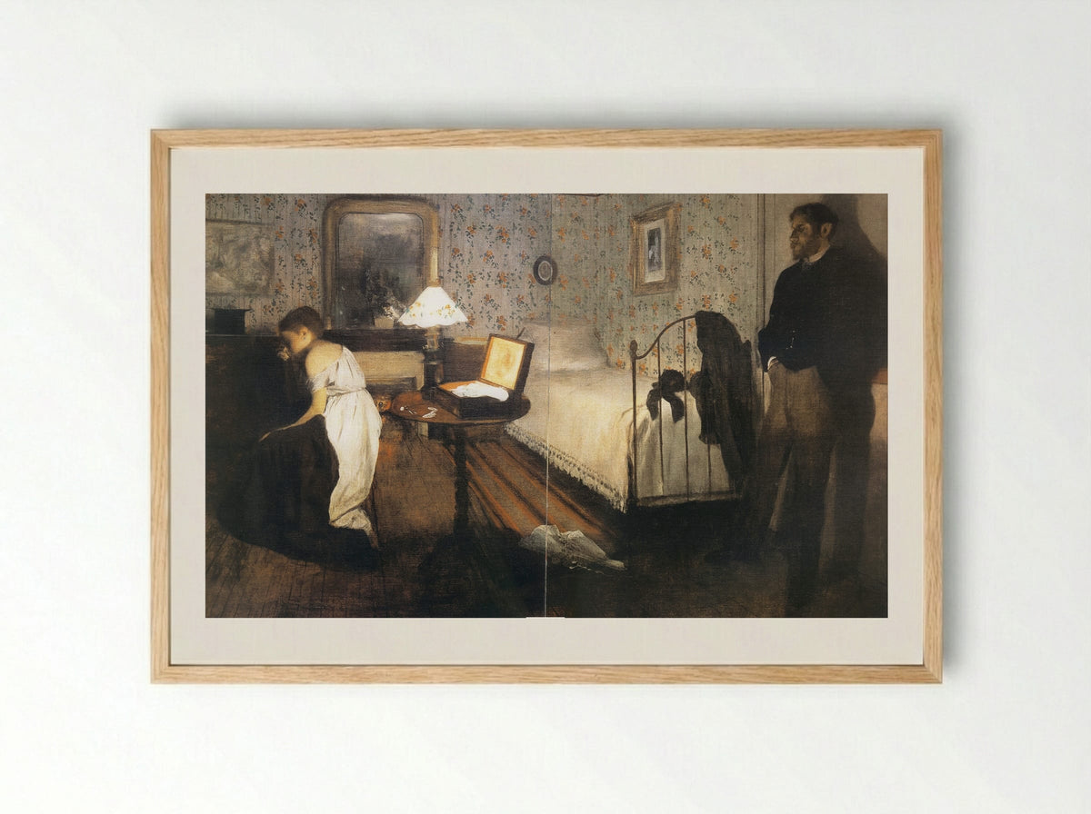 Interior (The Rape) - Edgar Degas - Framed Print Wood
