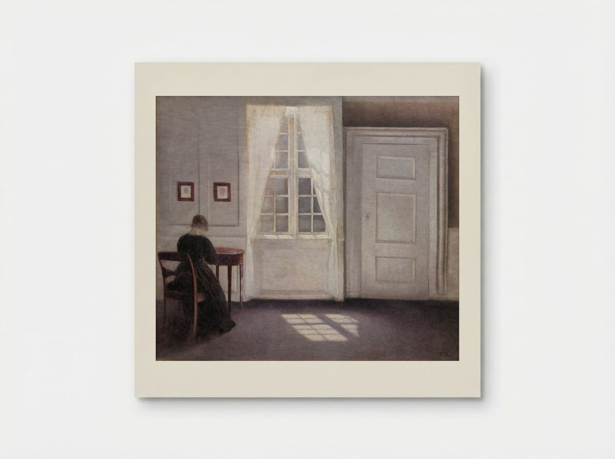 Interior from Strandgade with Sunlight on the Floor - Vilhelm Hammershøi - Poster
