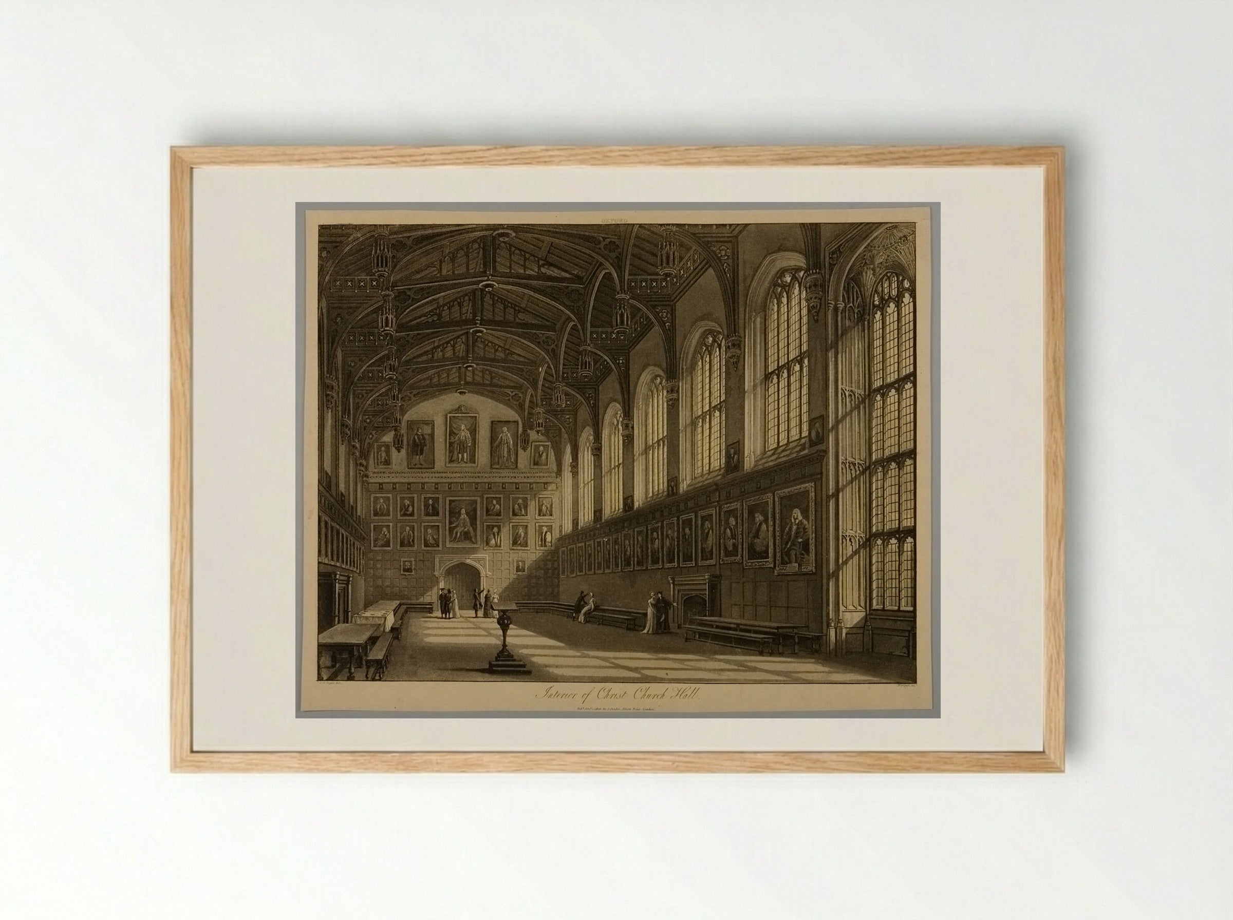 Interior of Christ Church Hall, Oxford - J. Merigot - Framed Print Wood