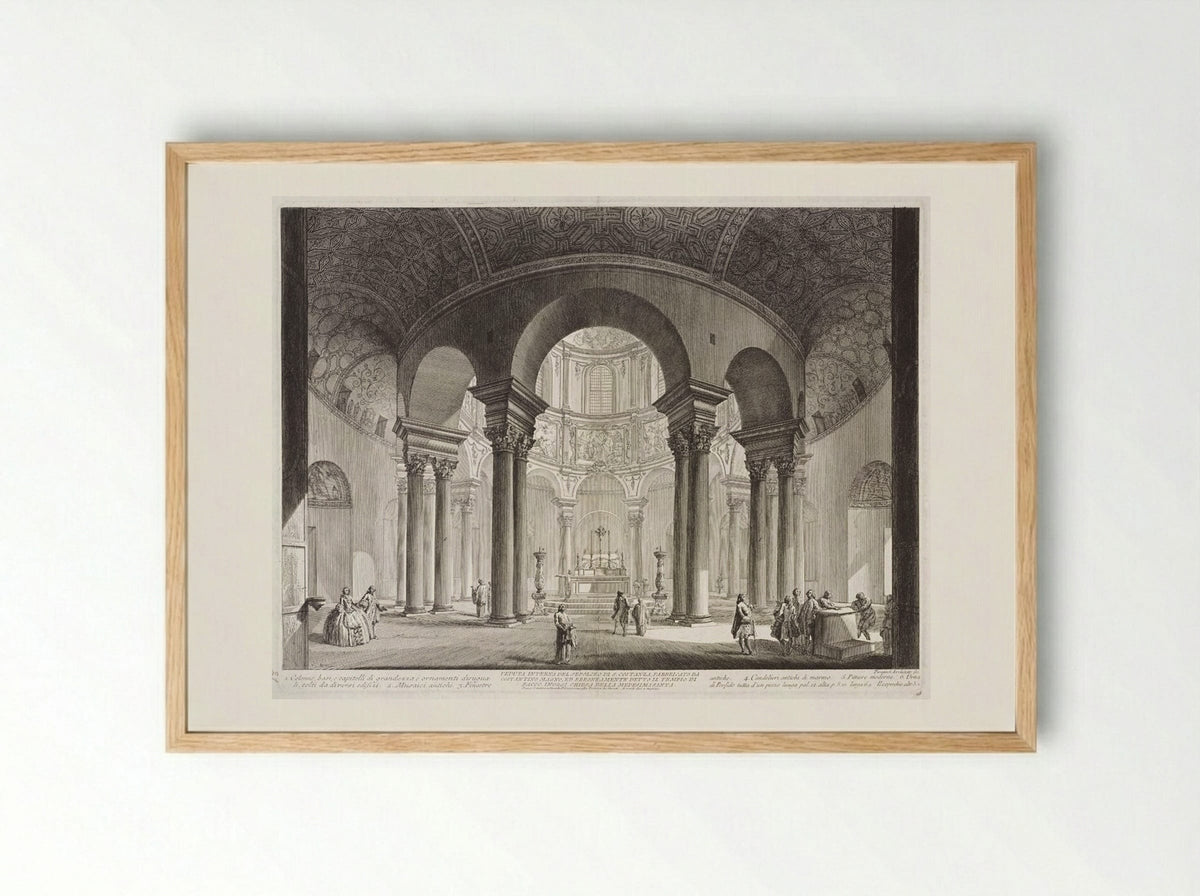 Interior of S. Costanza - Giovanni Battista Piranesi - Framed Print Wood