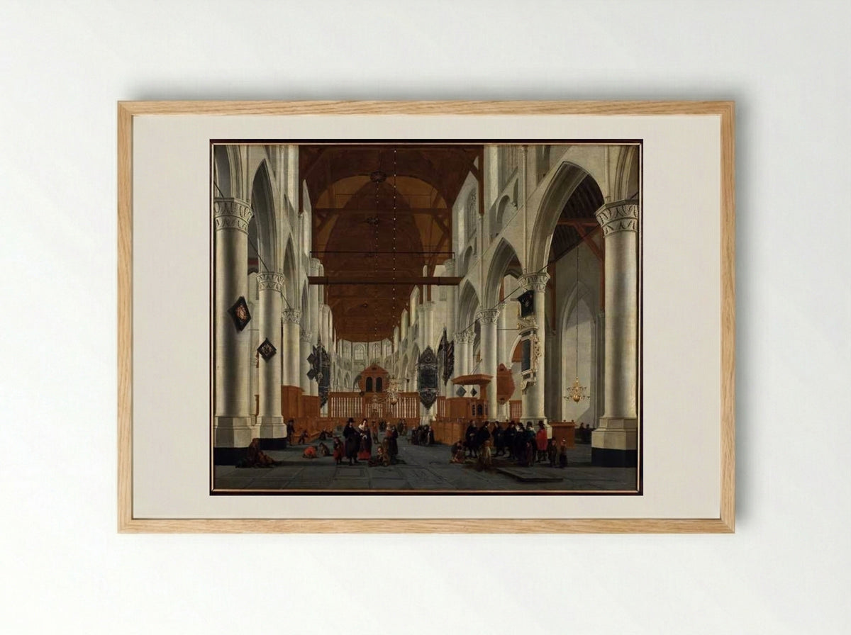 Interior of a Church - Daniël de Blieck - Framed Print Wood