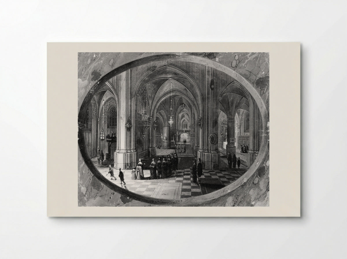 Interior of a Gothic Church at Night - Pieter Neeffs the Elder - Poster