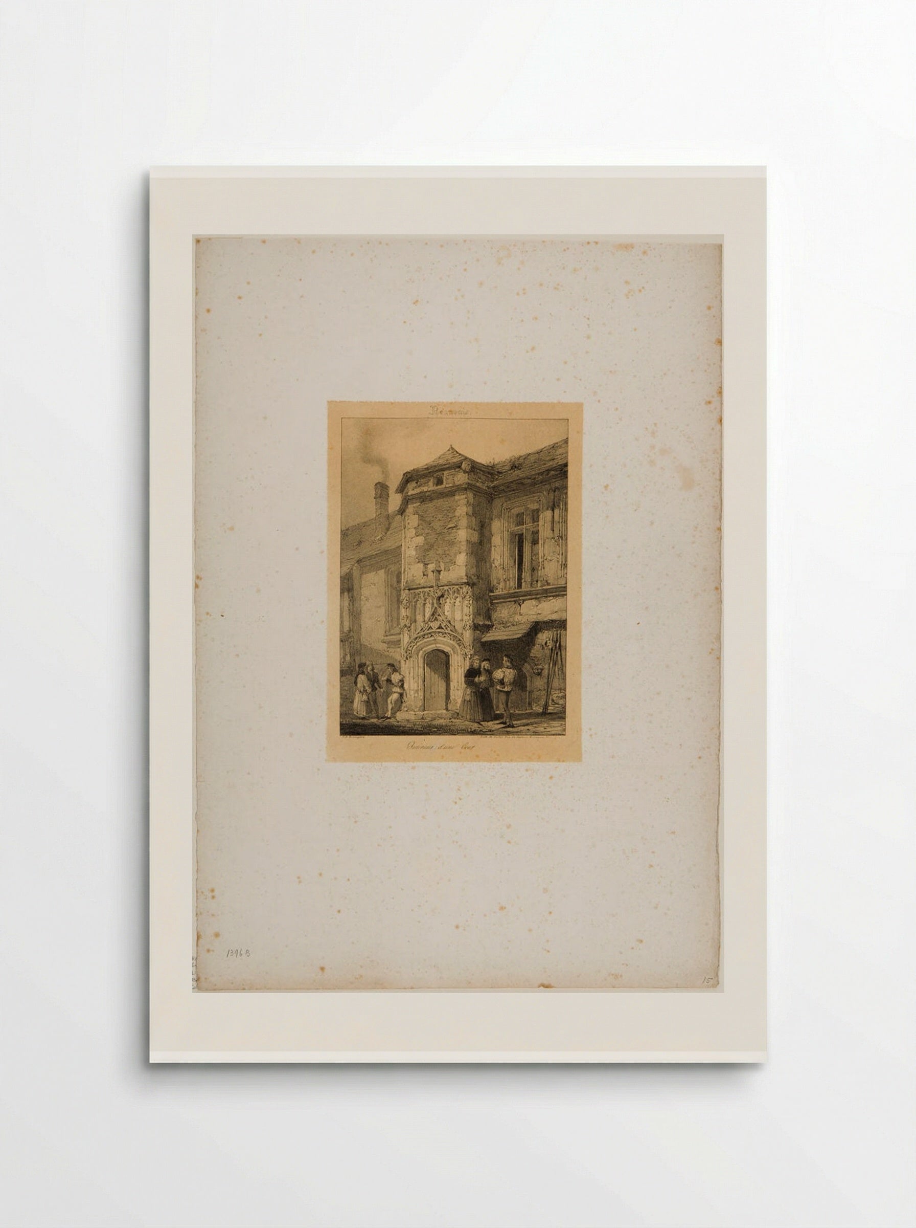 Interior of a courtyard: house on the Rue Saint Veronica at Beauvais - Richard Parkes Bonington - Poster