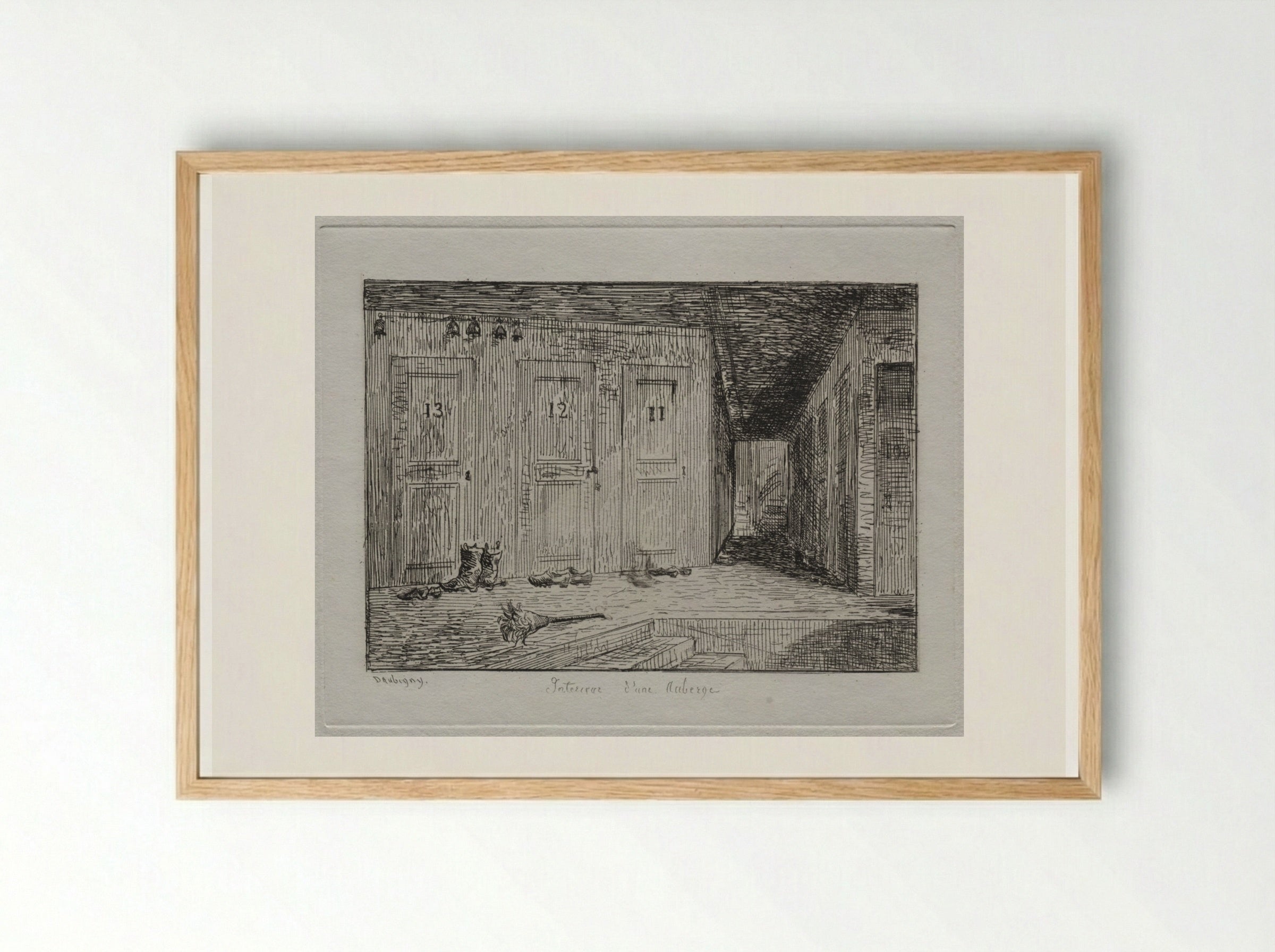 Interior of an Inn - Charles-François Daubigny - Framed Print Wood