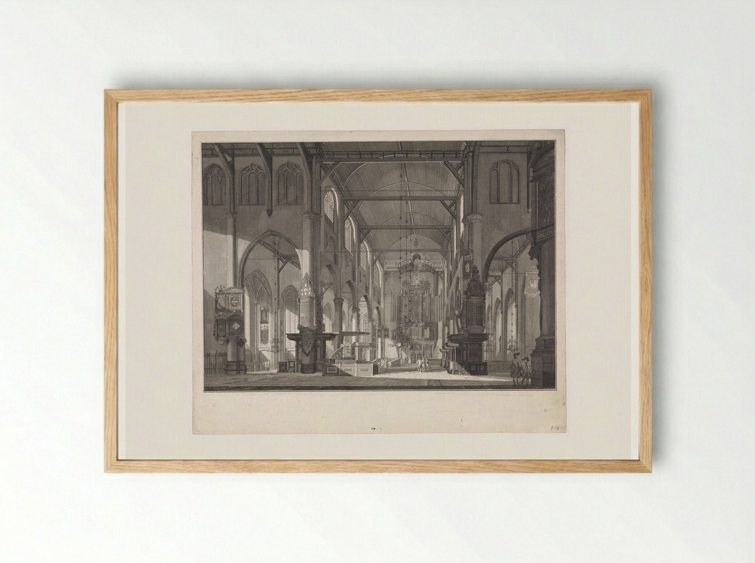 Interior of the Grote of Sint-Laurenskerk - Jan Punt - Framed Print Wood