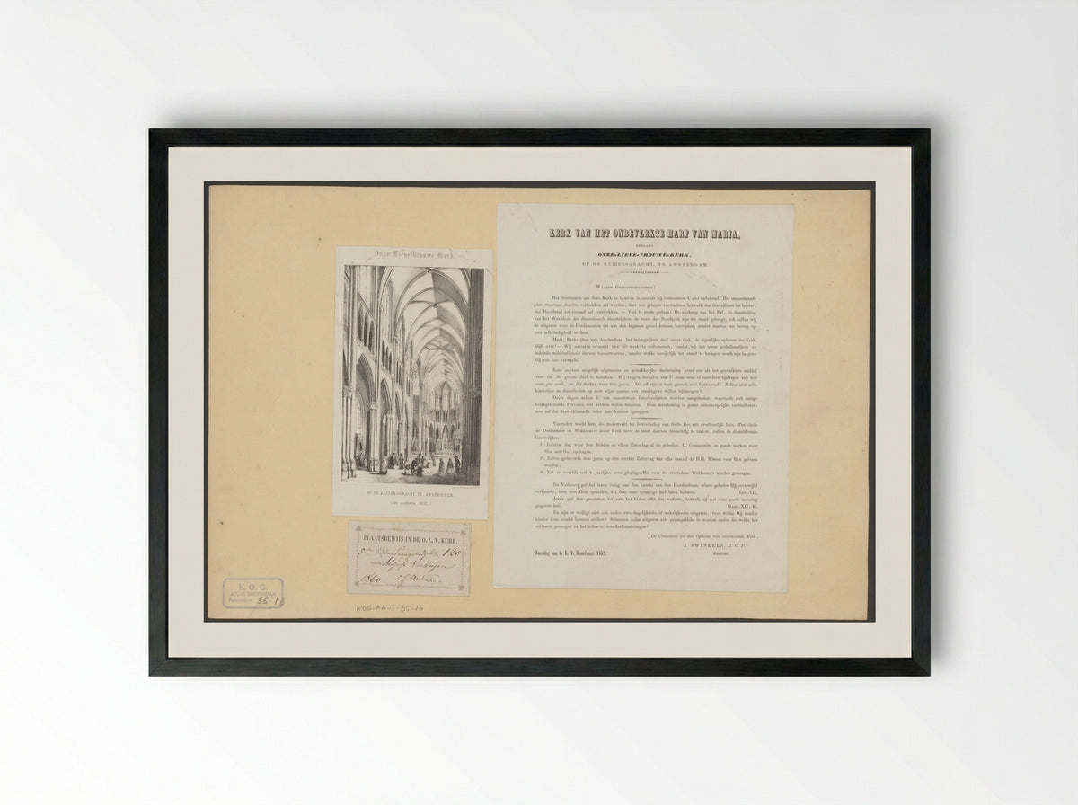 Interior of the Onze-Lieve-Vrouwekerk - Anonymous - Framed Print Black