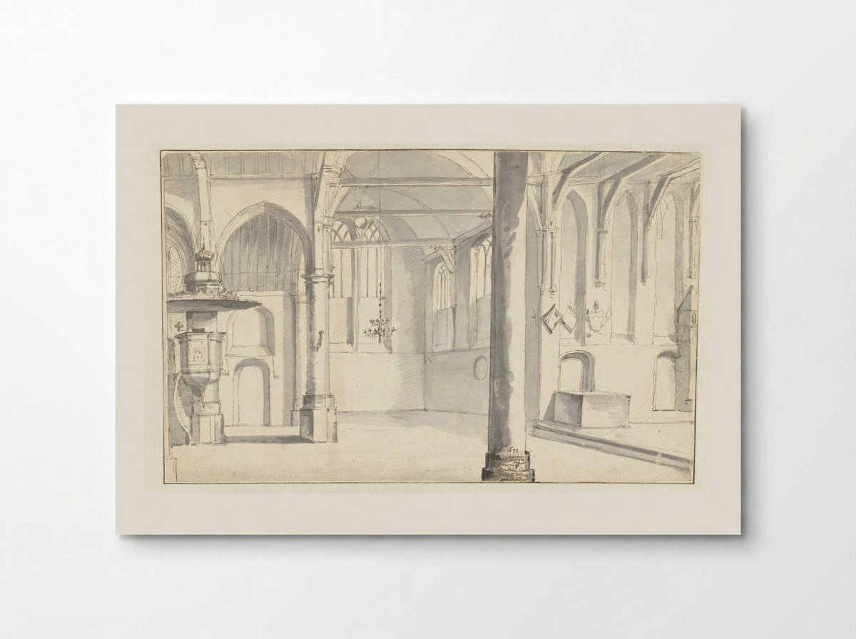 Interior of the Sint-Odulphuskerk in Assendelft - Pieter Jansz Saenredam - Poster