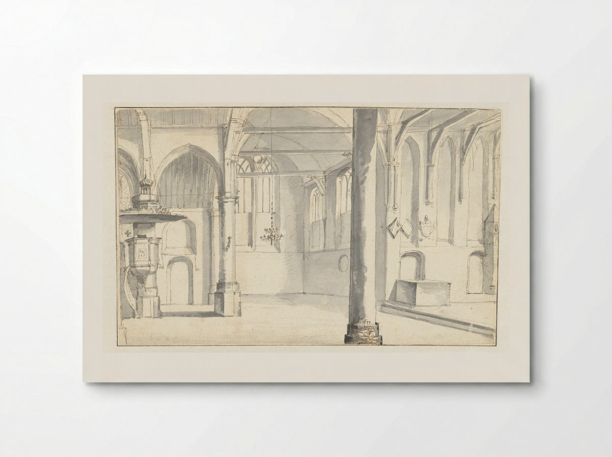 Interior of the Sint-Odulphuskerk in Assendelft - Pieter Jansz Saenredam - Poster