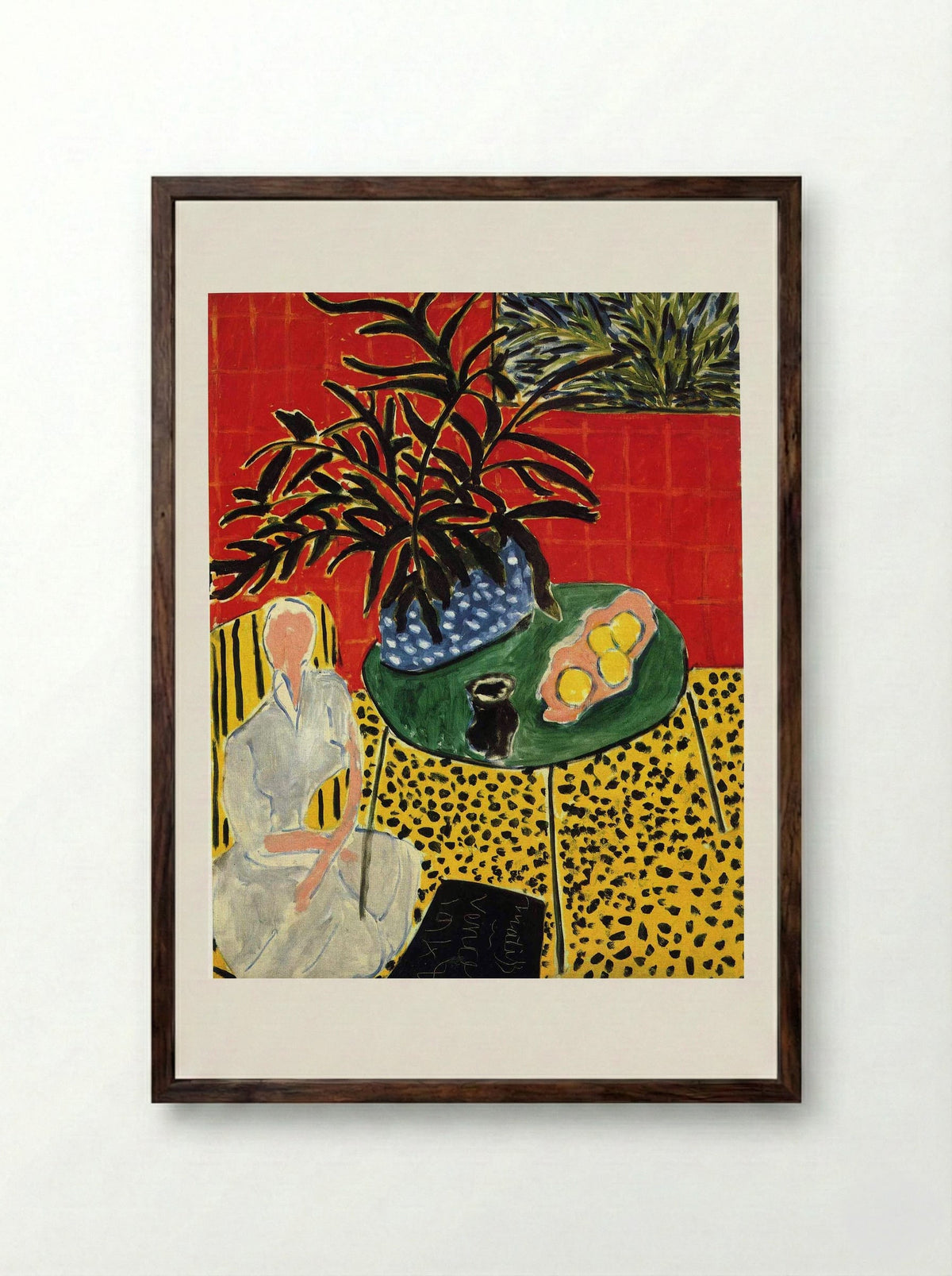 Interior with Black Fern - Henri Matisse - Framed Print Dark Wood