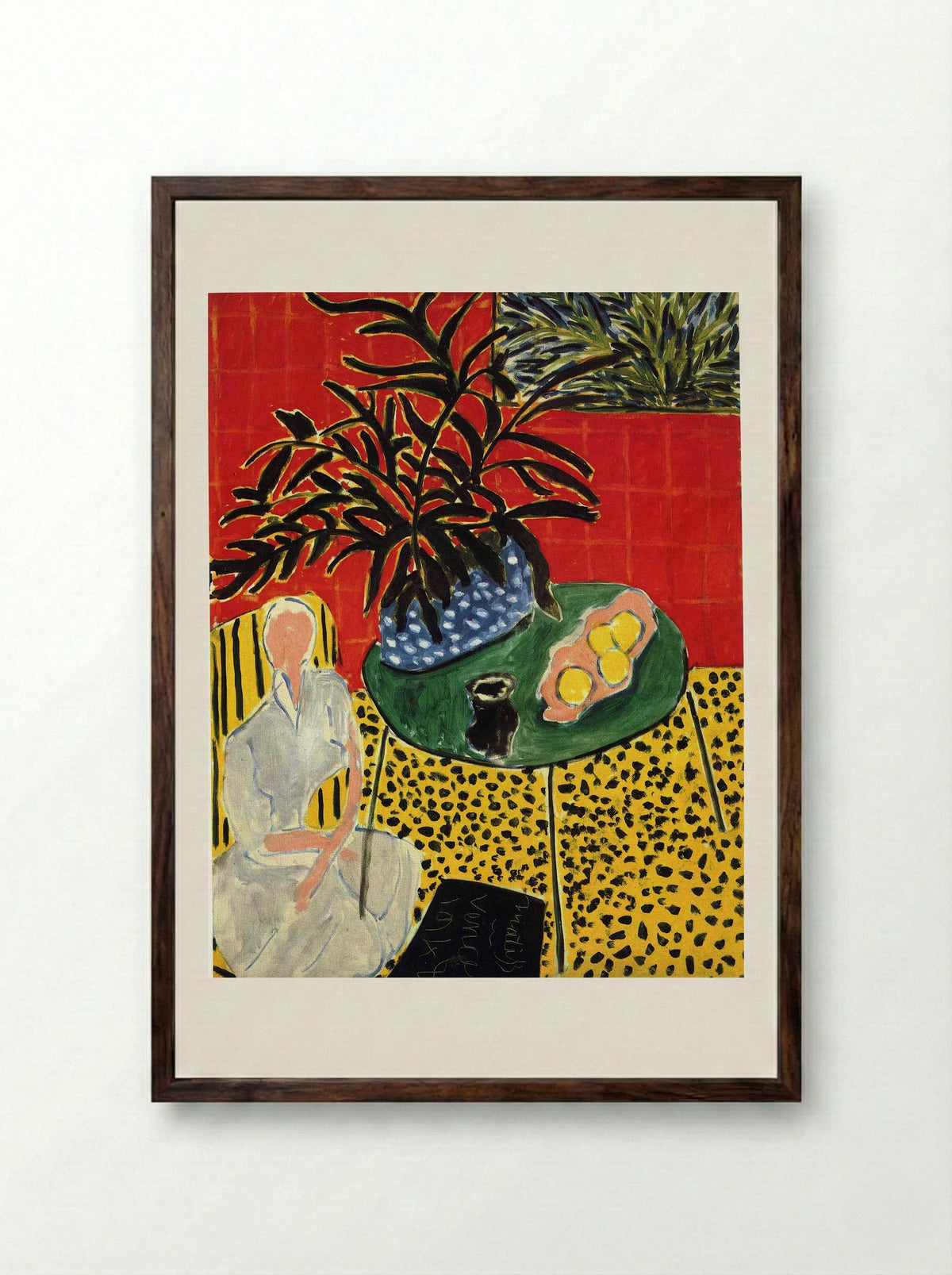 Interior with Black Fern - Henri Matisse - Framed Print Dark Wood