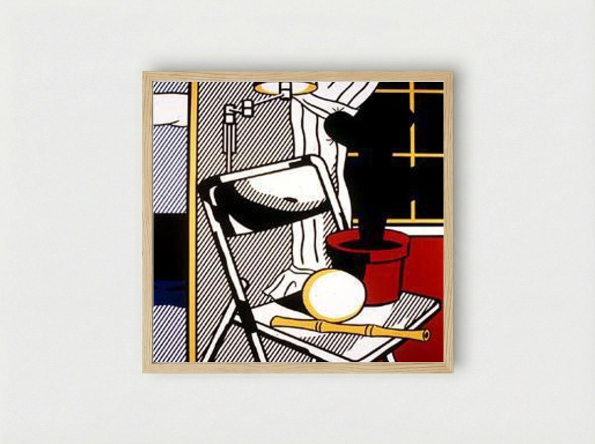 Interior with Cactus - Roy Lichtenstein - Framed Print Wood