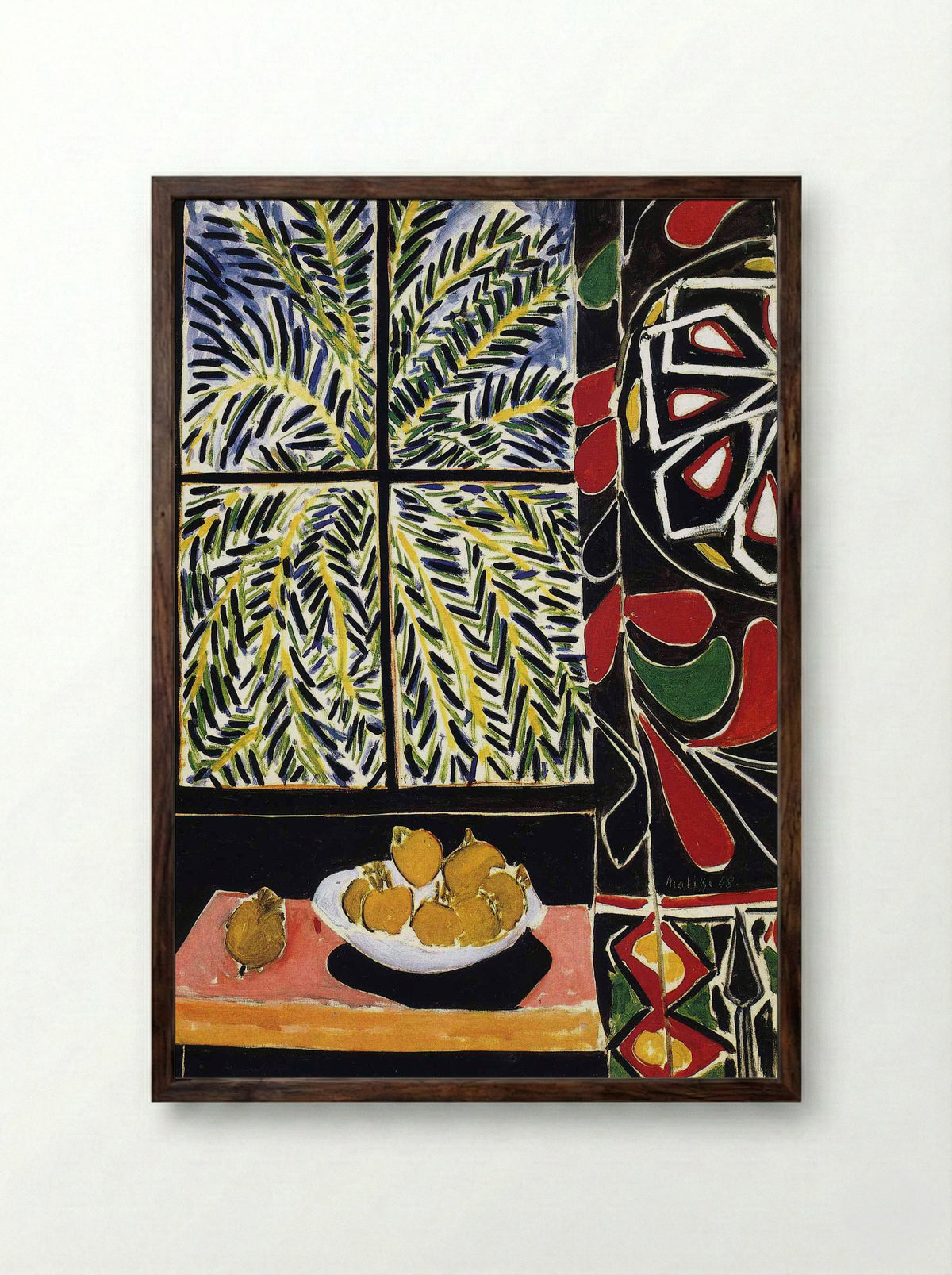Interior with Egyptian Curtain - Henri Matisse - Framed Print Dark Wood