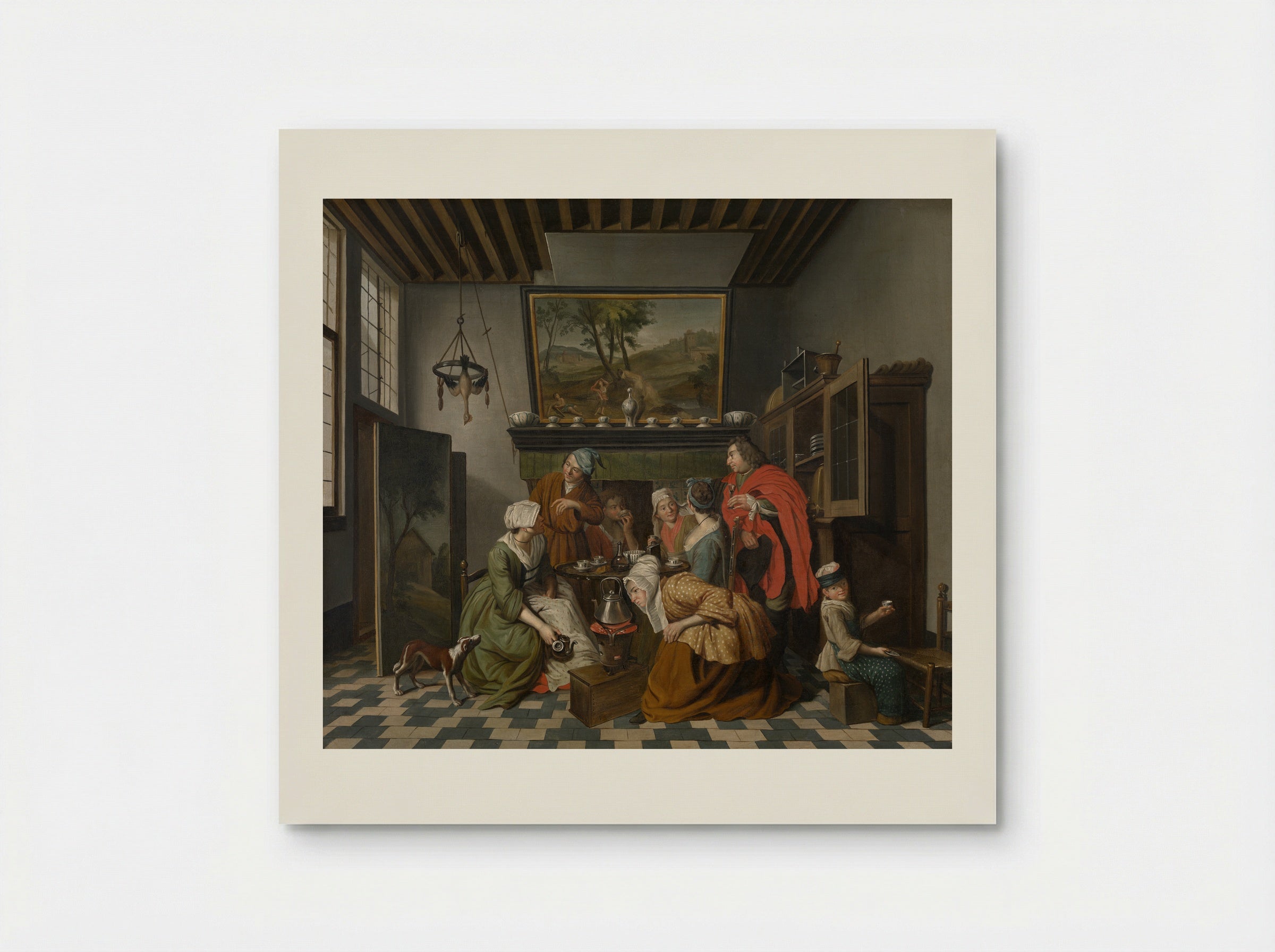 Interior with Figures Drinking Tea - Jan Josef Horemans the Younger - Poster