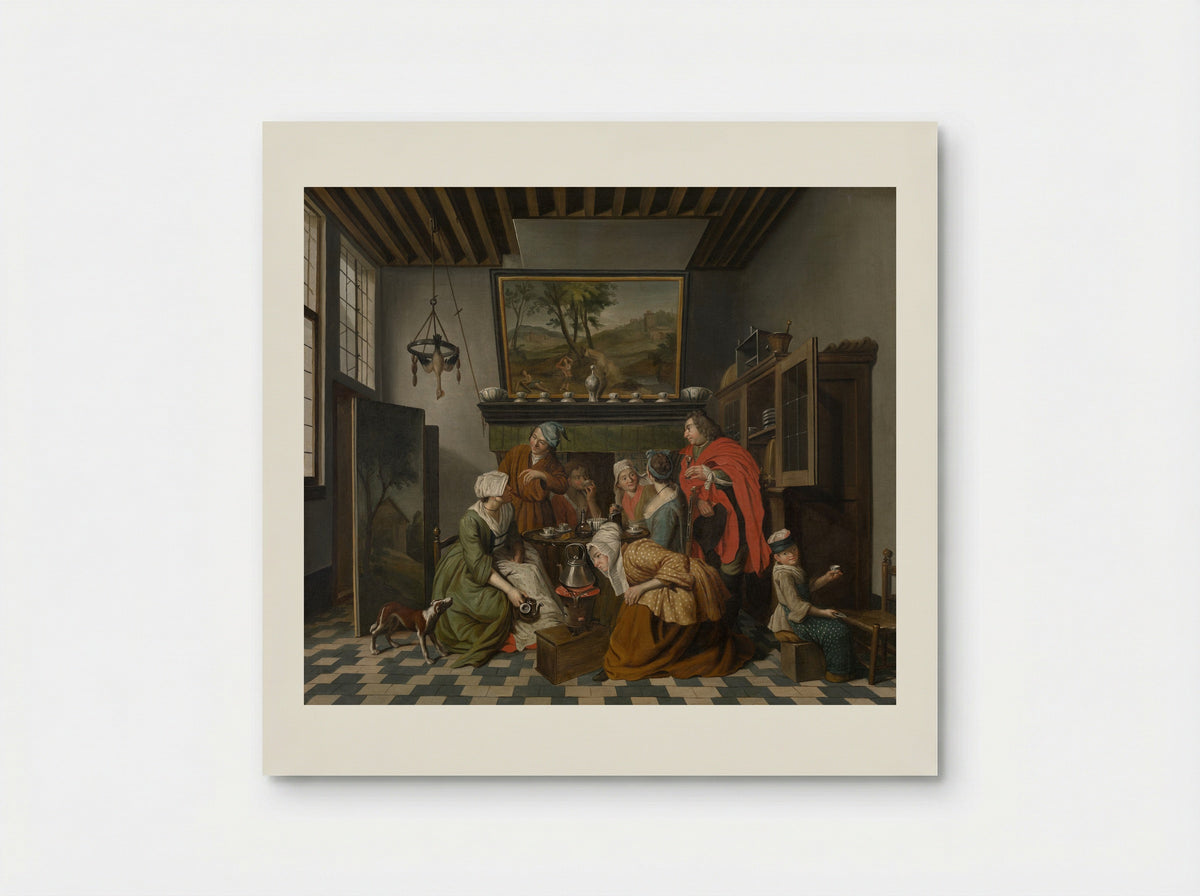 Interior with Figures Drinking Tea - Jan Josef Horemans the Younger - Poster