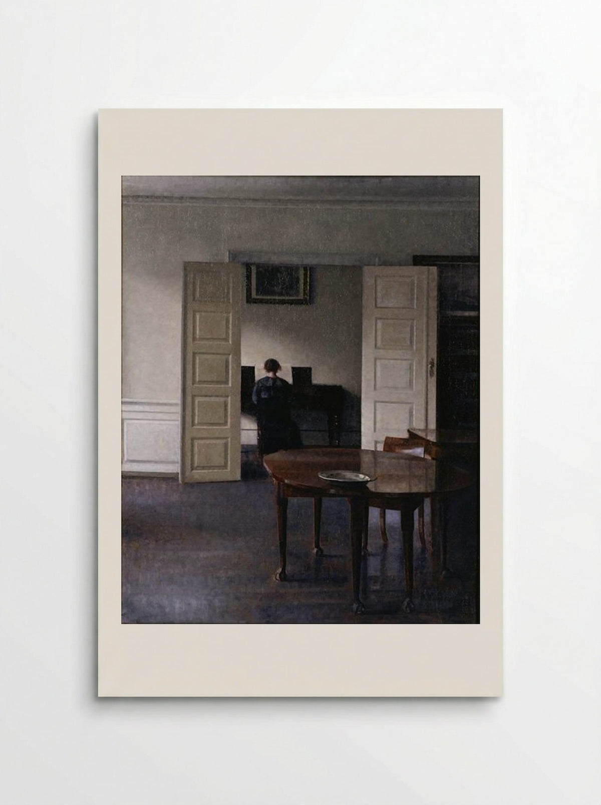 Interior with Ida Playing the Piano - Vilhelm Hammershoi - Poster