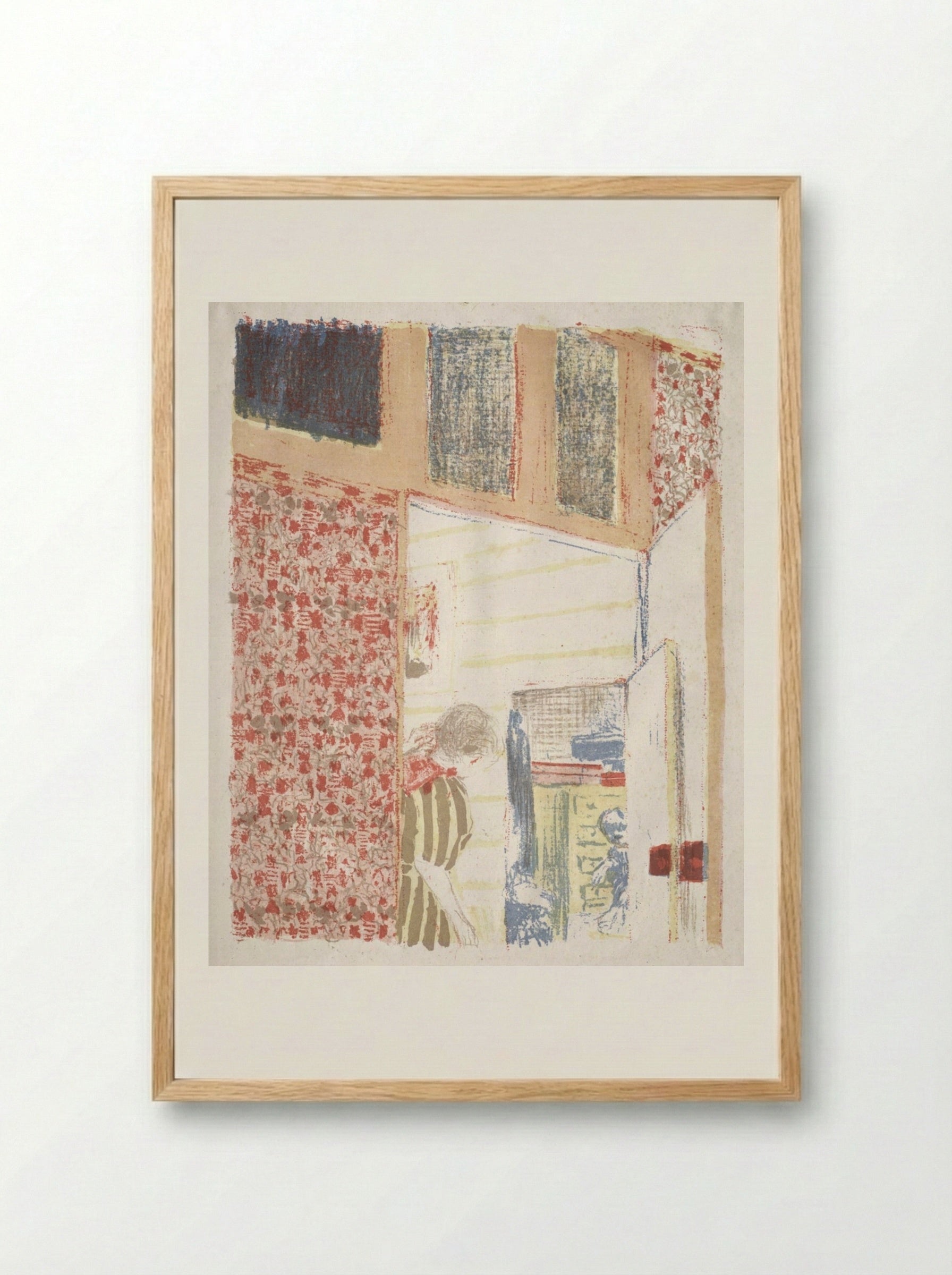 Interior with Pink Wallpaper III - Édouard Vuillard - Framed Print Wood