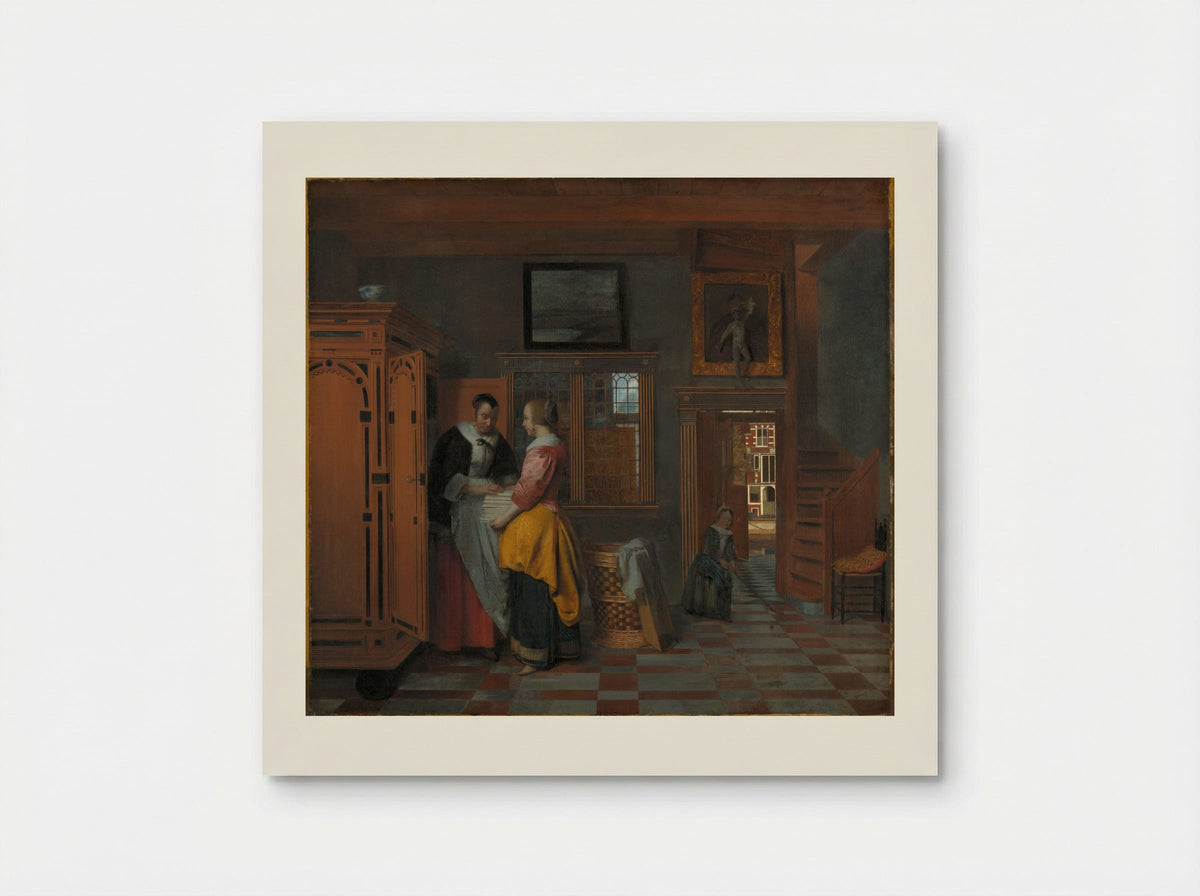 Interior with Women beside a Linen Cupboard - Pieter de Hooch - Poster