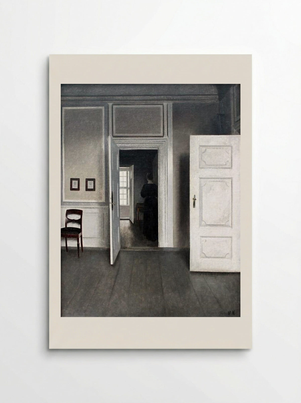 Interior with Young Woman Seen from the Back - Vilhelm Hammershøi - Poster