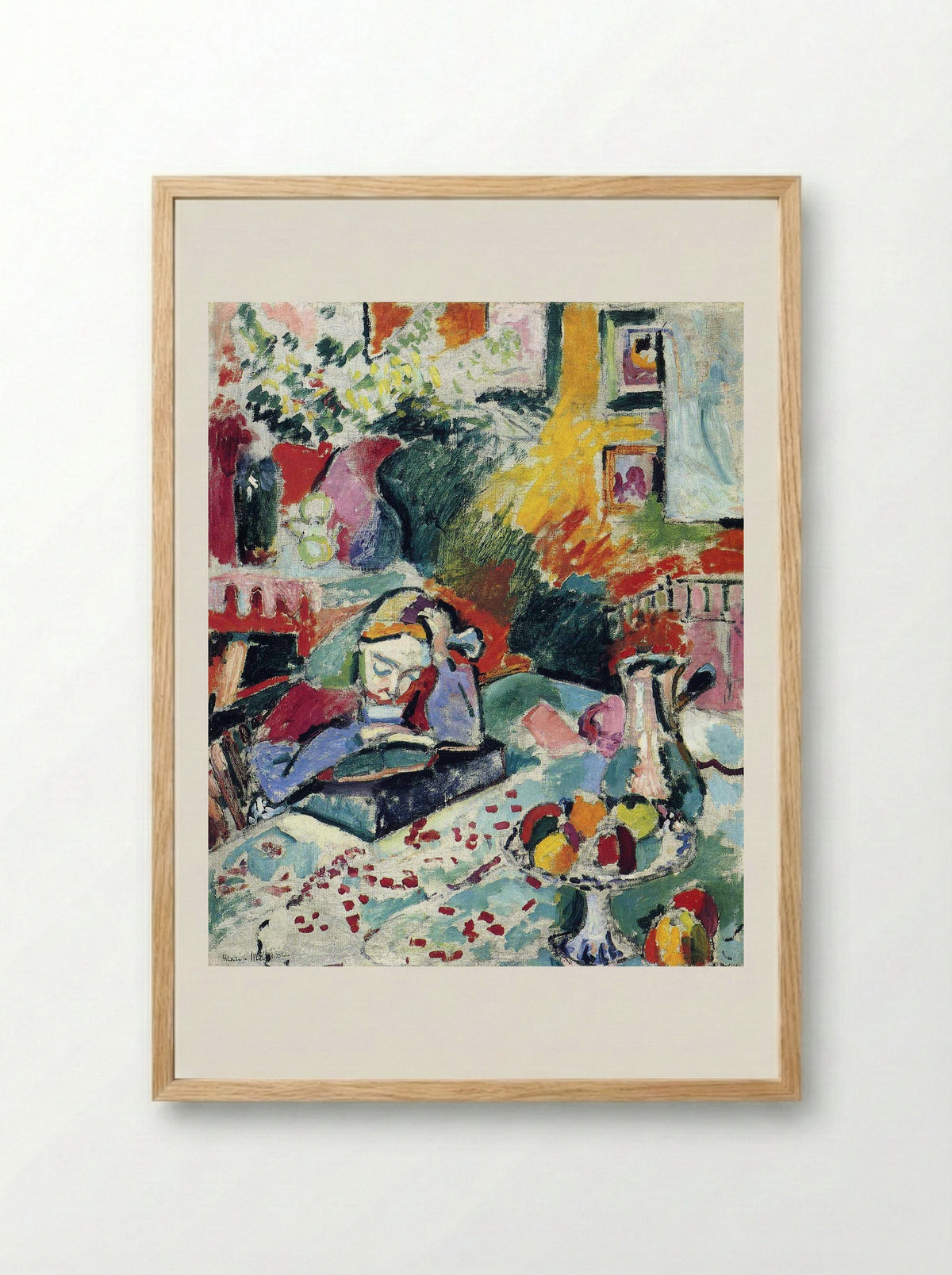 Interior with a Girl Reading - Henri Matisse - Framed Print Wood