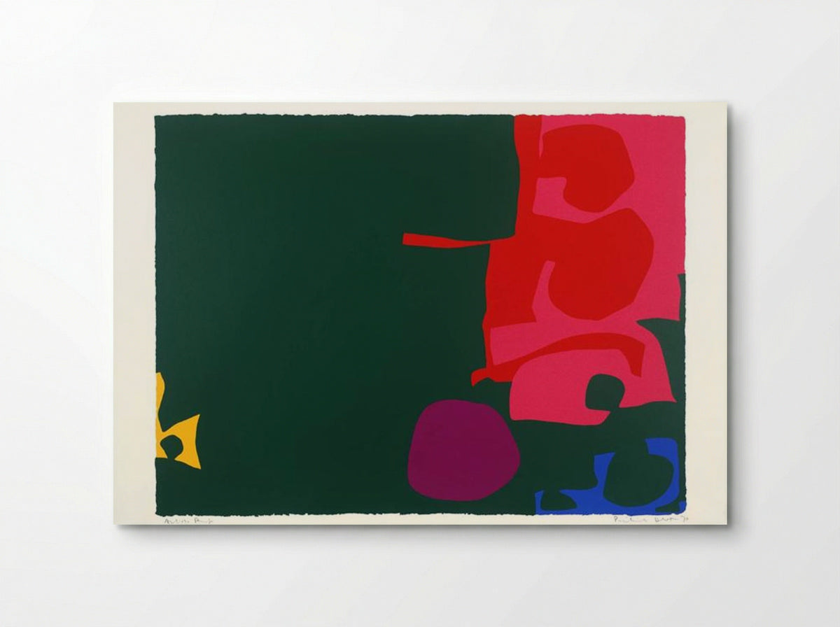 Interlocking Scarlet and Pink in Deep Green - Patrick Heron - Poster