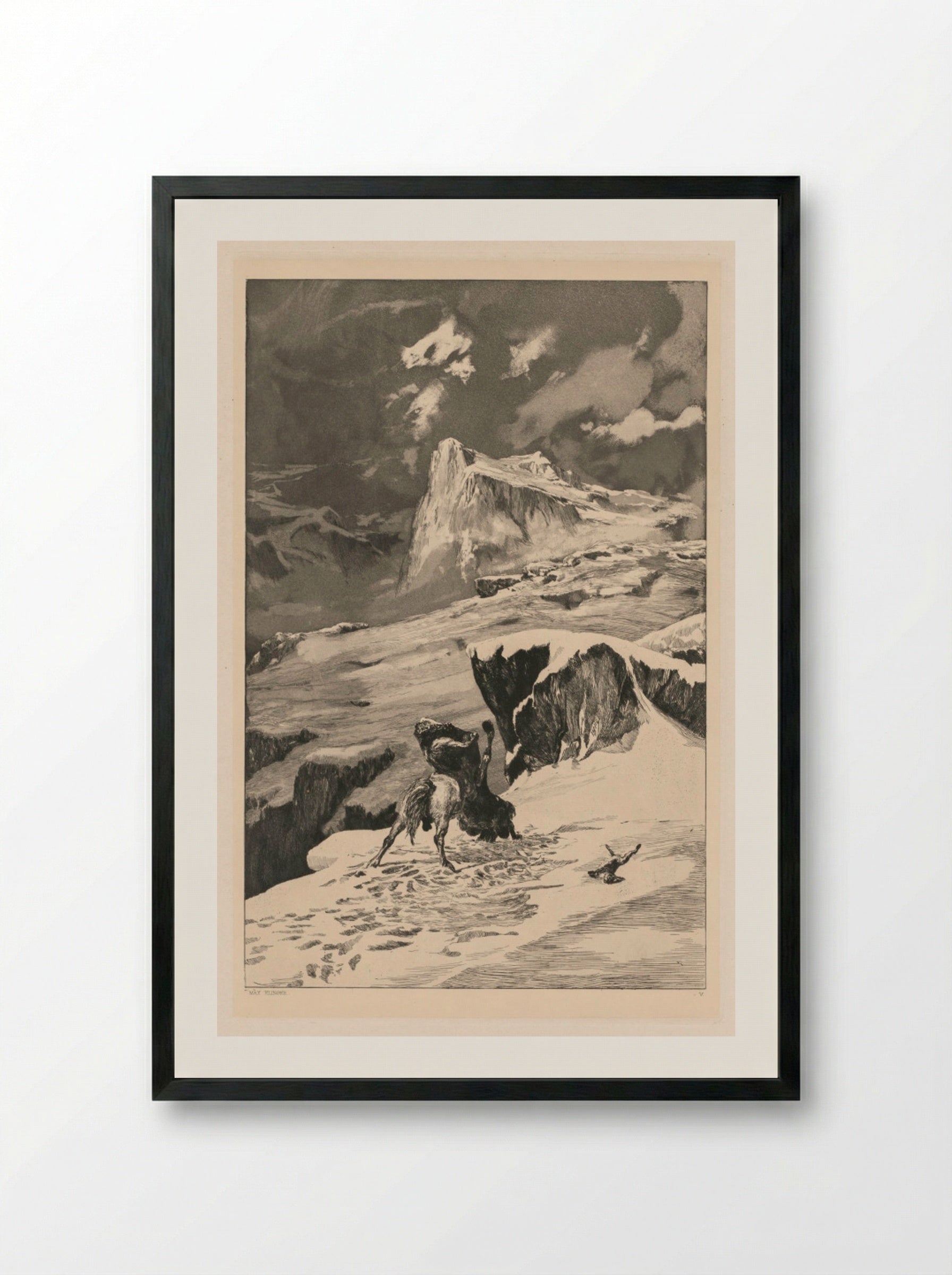 Intermezzo: Battling Centaurs (Opus IV, 4) - Max Klinger - Framed Print Black