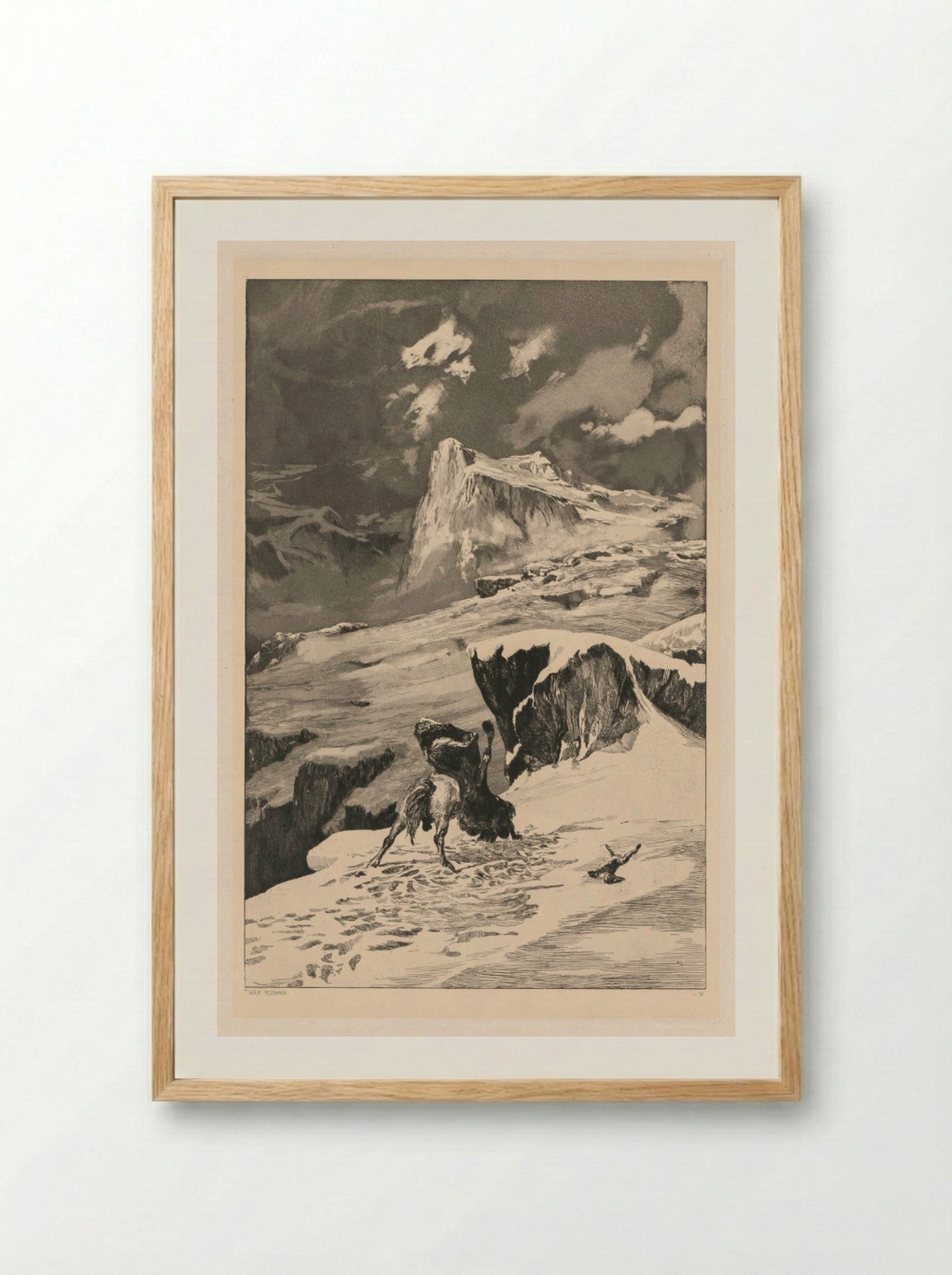 Intermezzo: Battling Centaurs (Opus IV, 4) - Max Klinger - Framed Print Wood