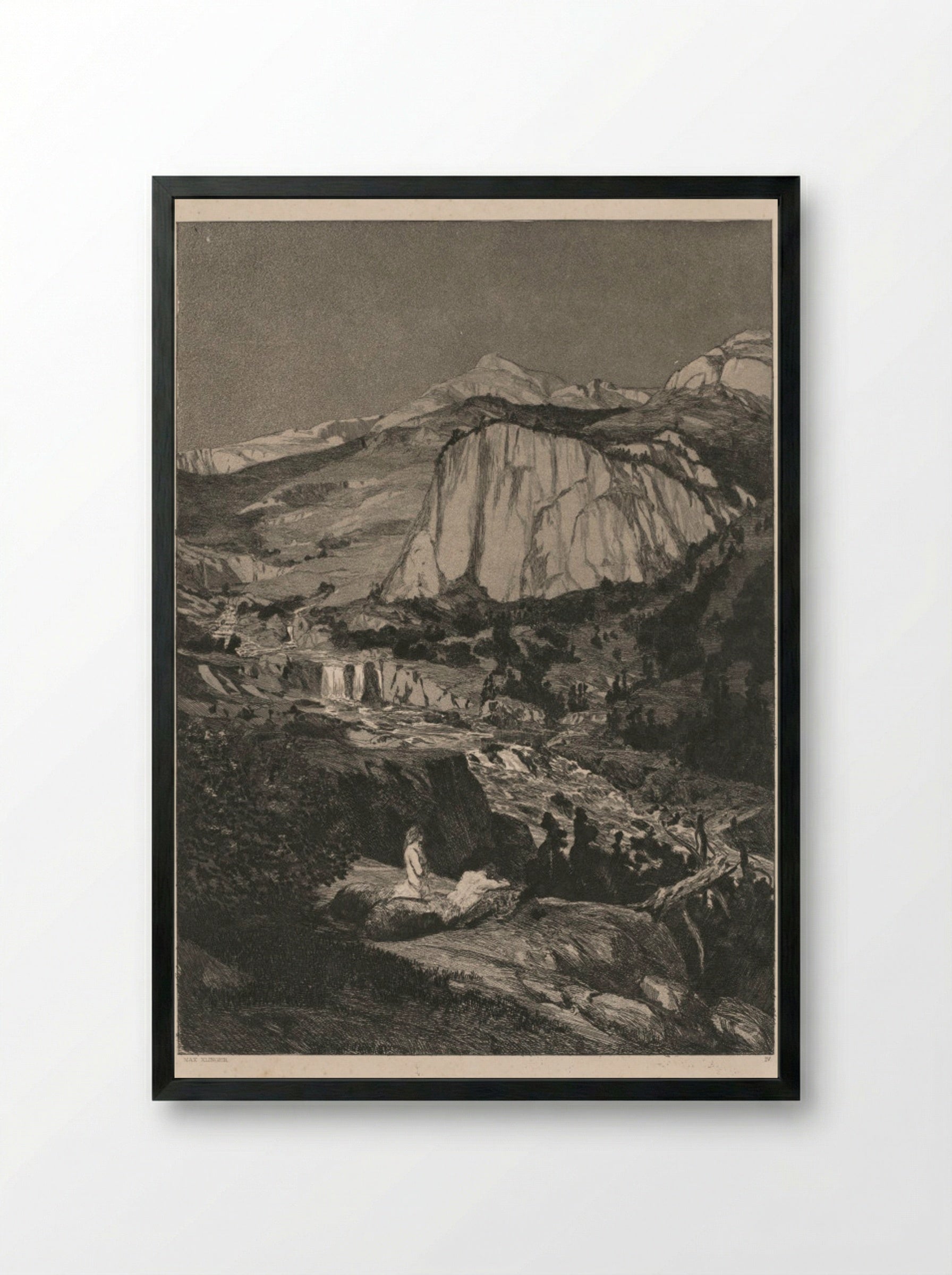 Intermezzo: Moonlit Night (Opus IV, 5) - Max Klinger - Framed Print Black