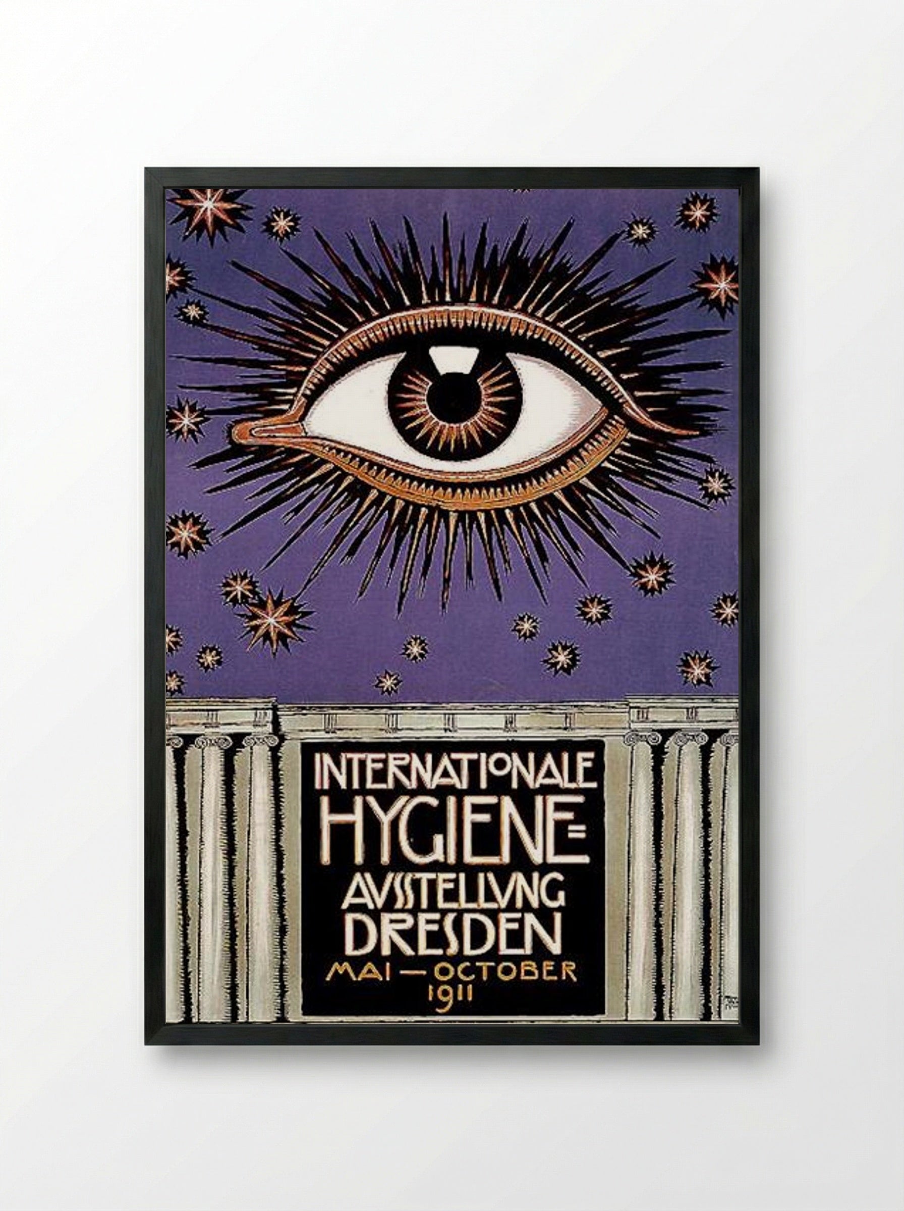 International Hygiene Exhibition Poster - Franz von Stuck - Framed Print Black