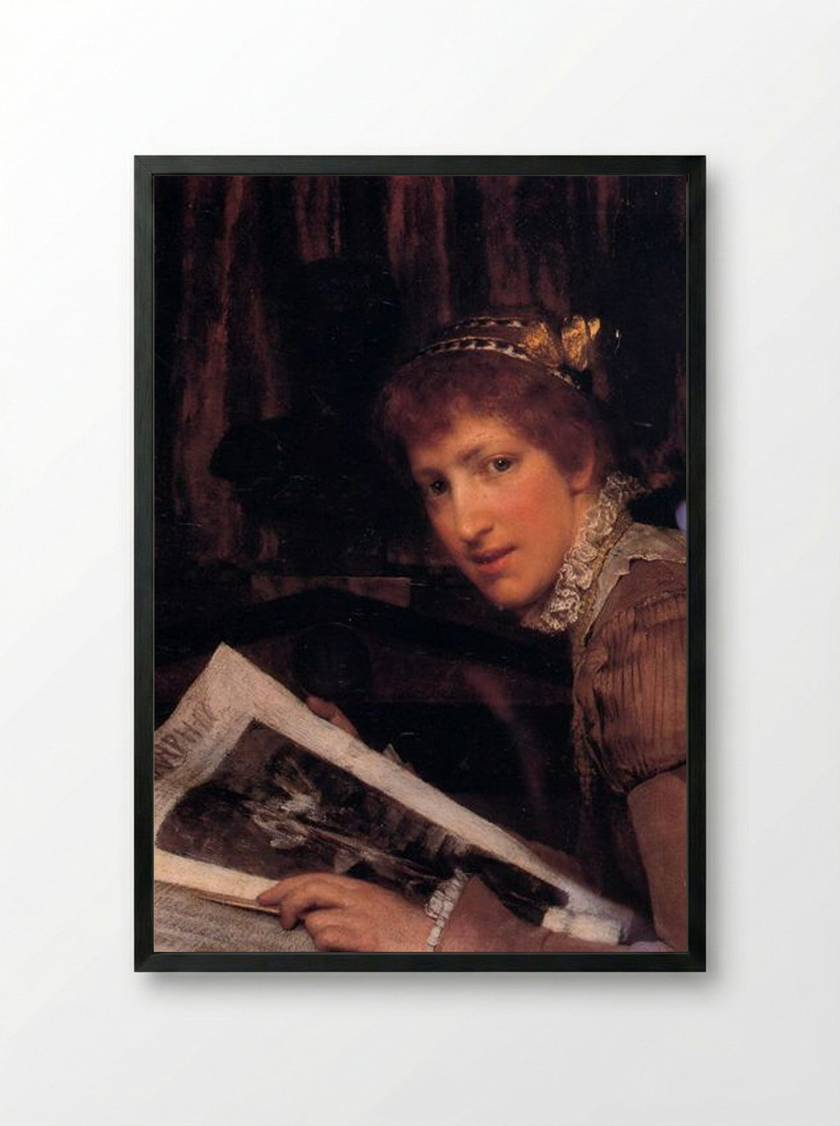 Interrupted - Sir Lawrence Alma-Tadema - Framed Print Black