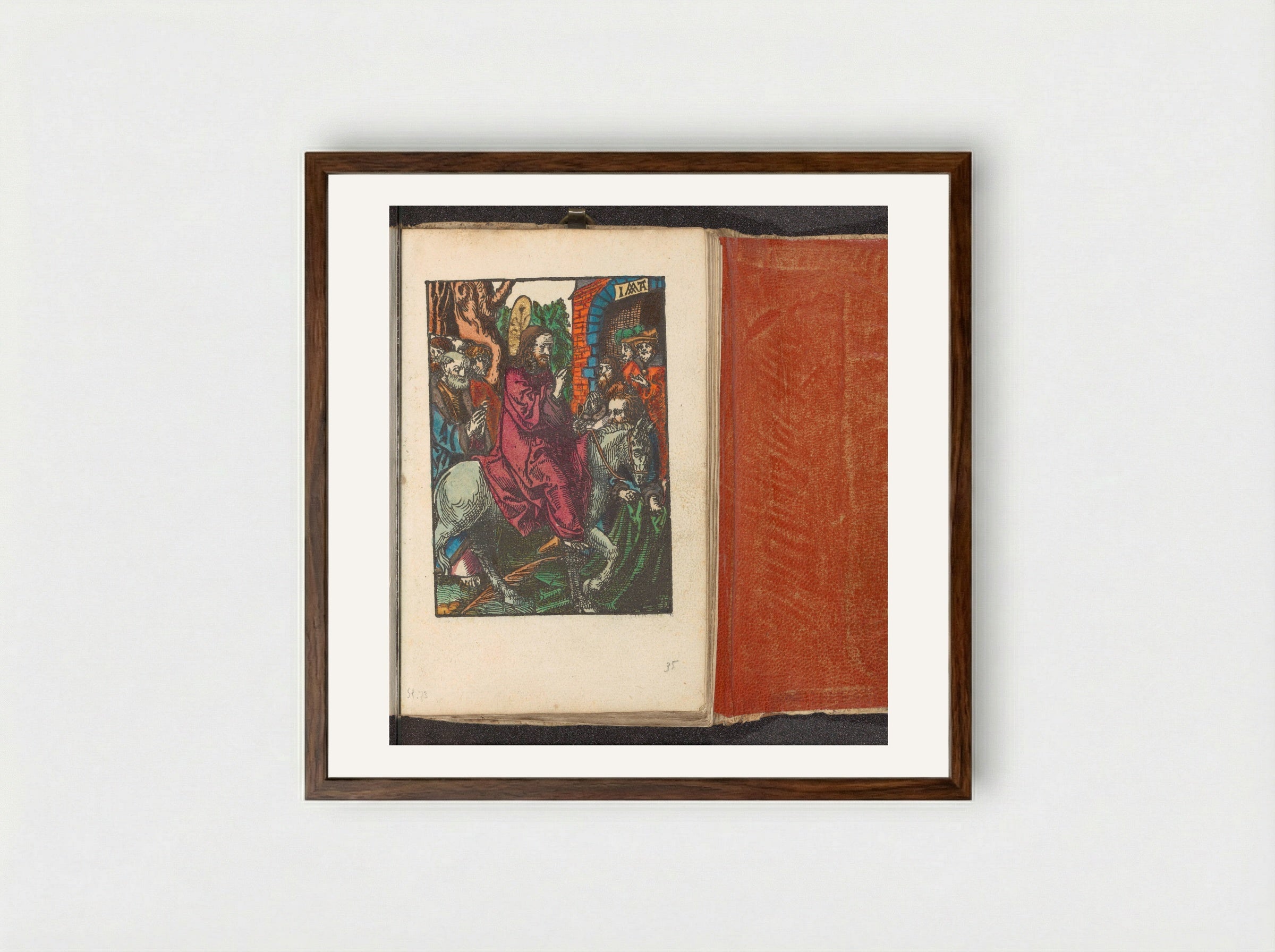 Intocht in Jeruzalem - Doen Pietersz. - Framed Print Dark Wood