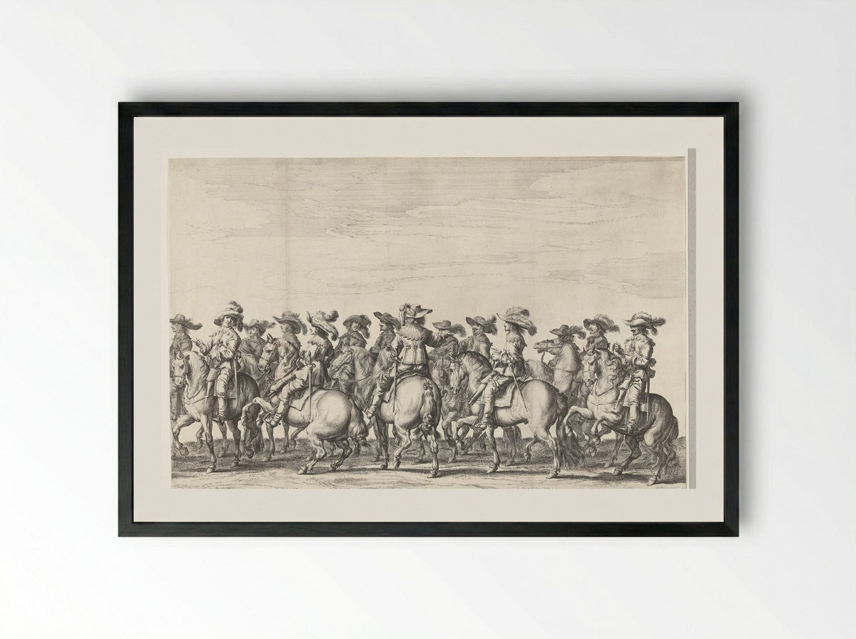 Intocht van Maria de Médicis te Amsterdam (plaat 3) - Pieter Nolpe - Framed Print Black