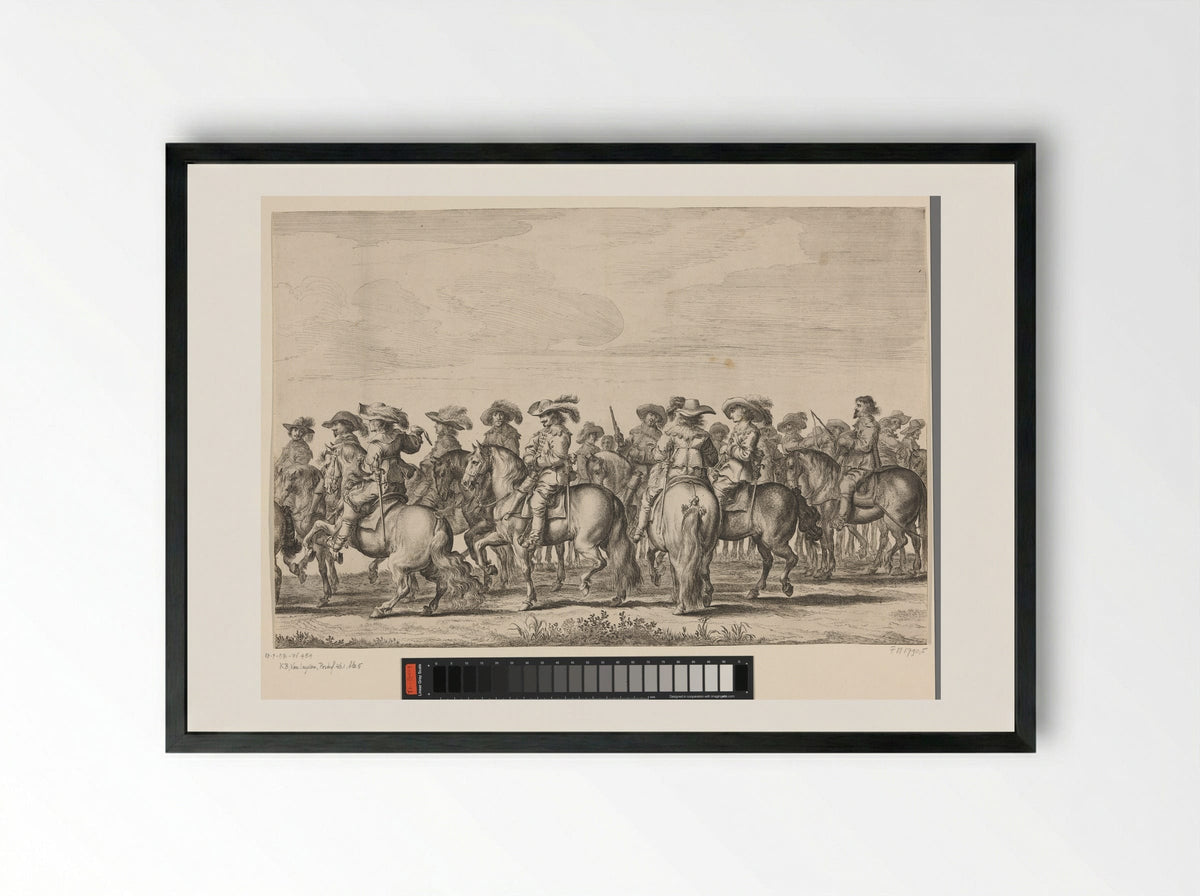 Intocht van Maria de Médicis te Amsterdam (plaat 5) - Pieter Nolpe - Framed Print Black