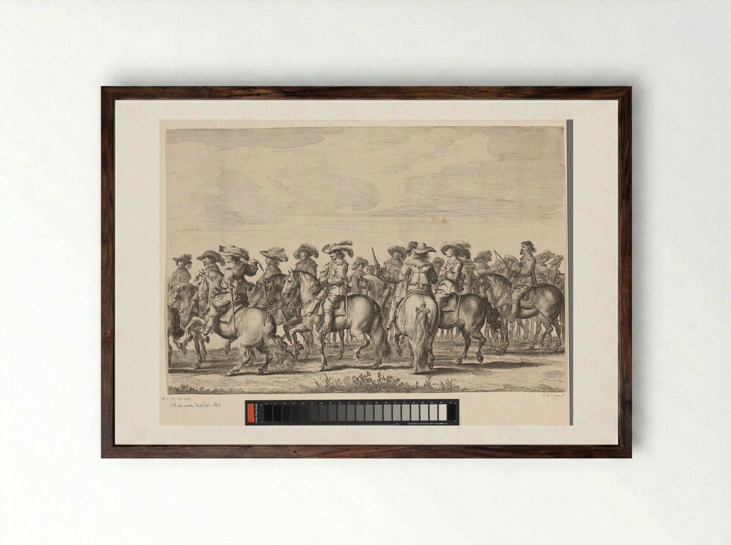 Intocht van Maria de Médicis te Amsterdam (plaat 5) - Pieter Nolpe - Framed Print Dark Wood