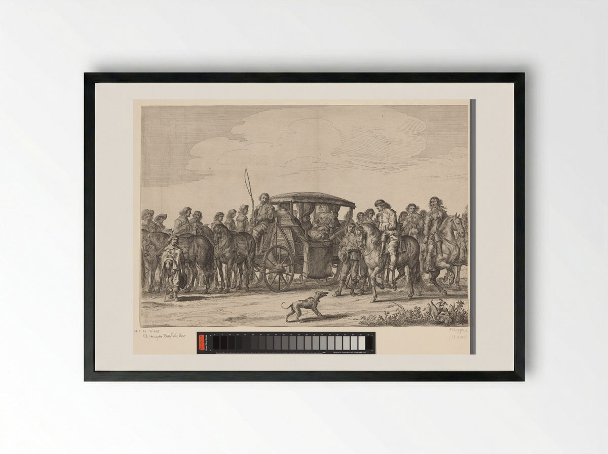 Intocht van Maria de Médicis te Amsterdam (plaat 6) - Pieter Nolpe - Framed Print Black