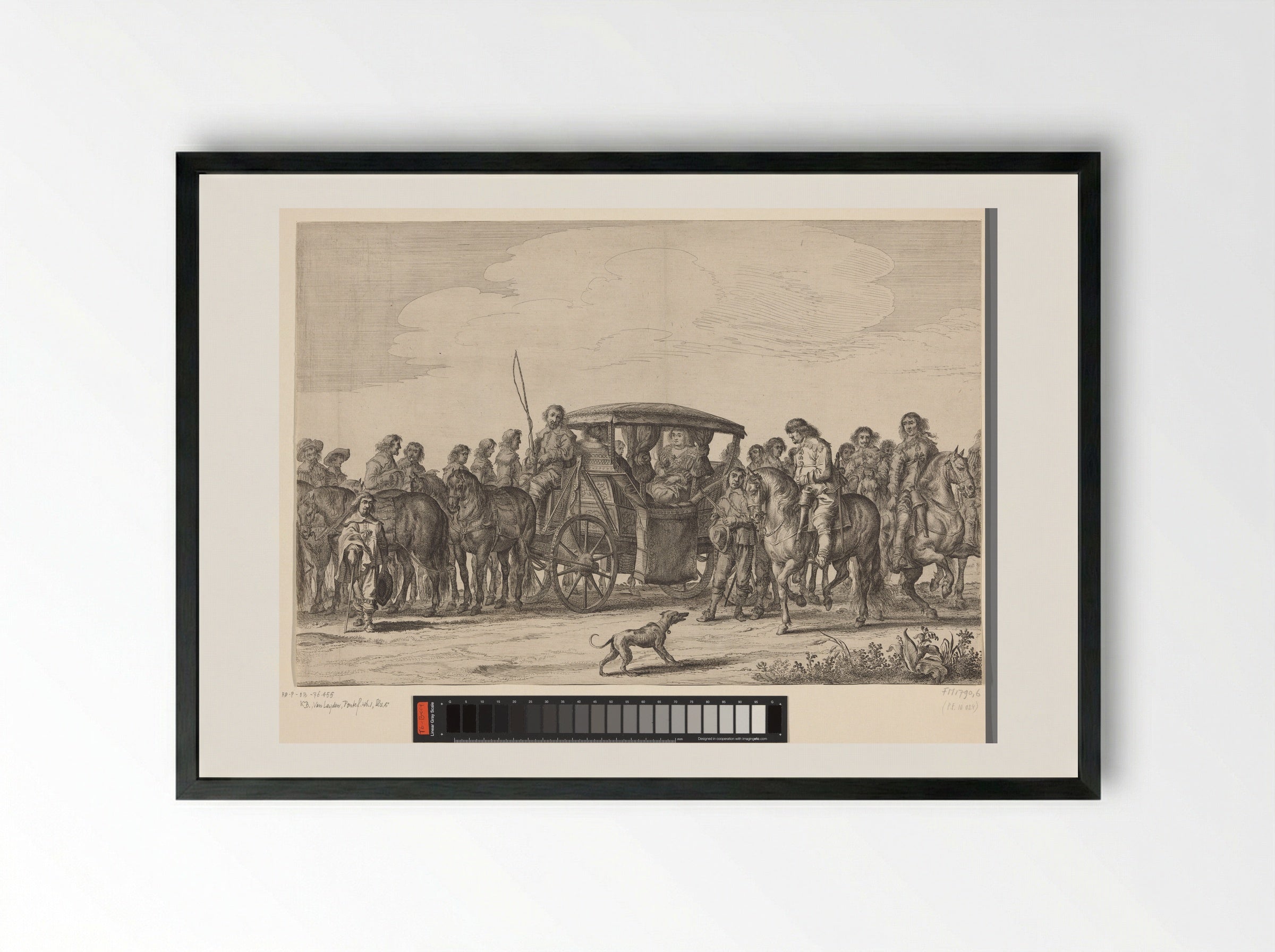 Intocht van Maria de Médicis te Amsterdam (plaat 6) - Pieter Nolpe - Framed Print Black