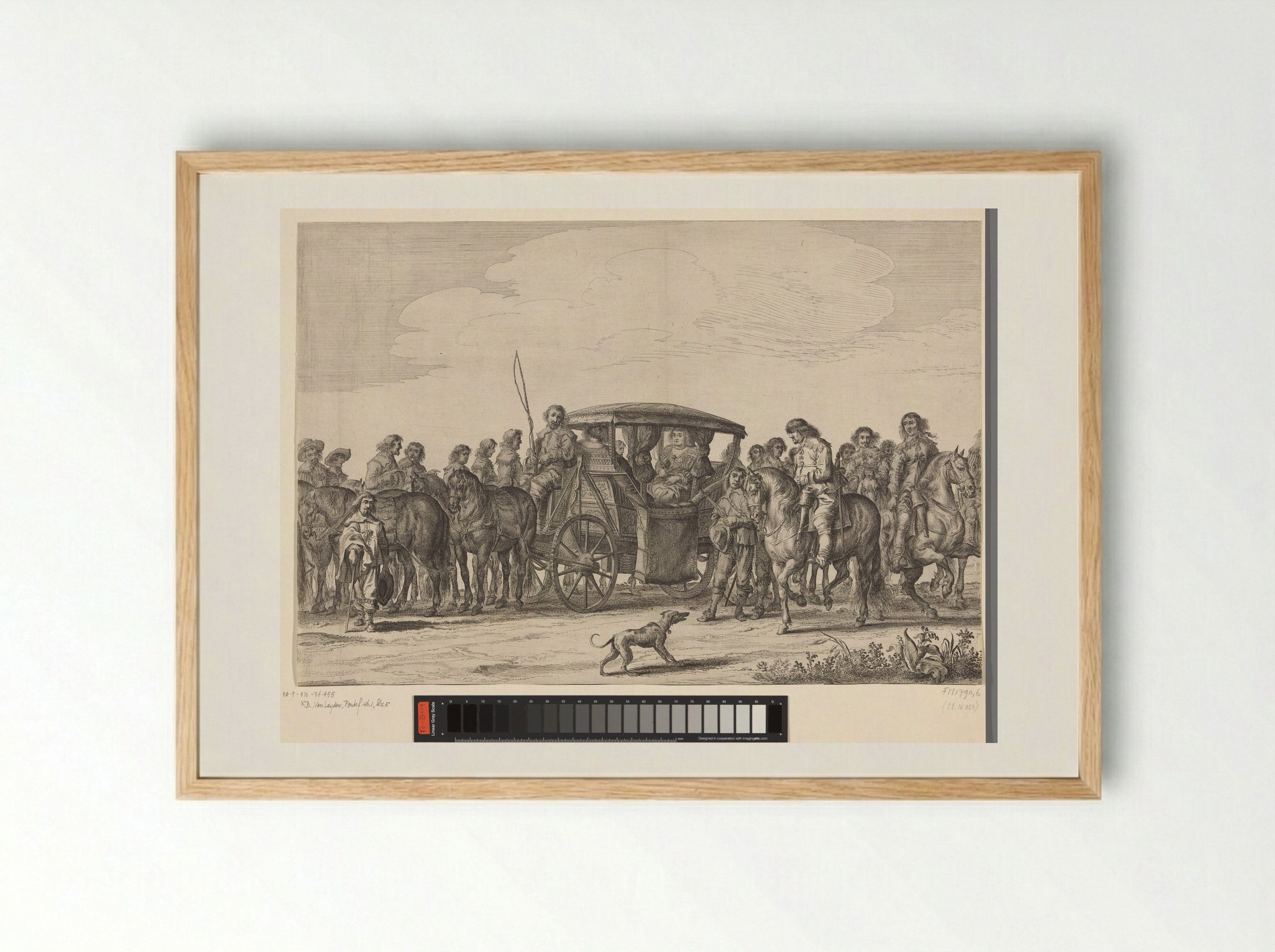 Intocht van Maria de Médicis te Amsterdam (plaat 6) - Pieter Nolpe - Framed Print Wood