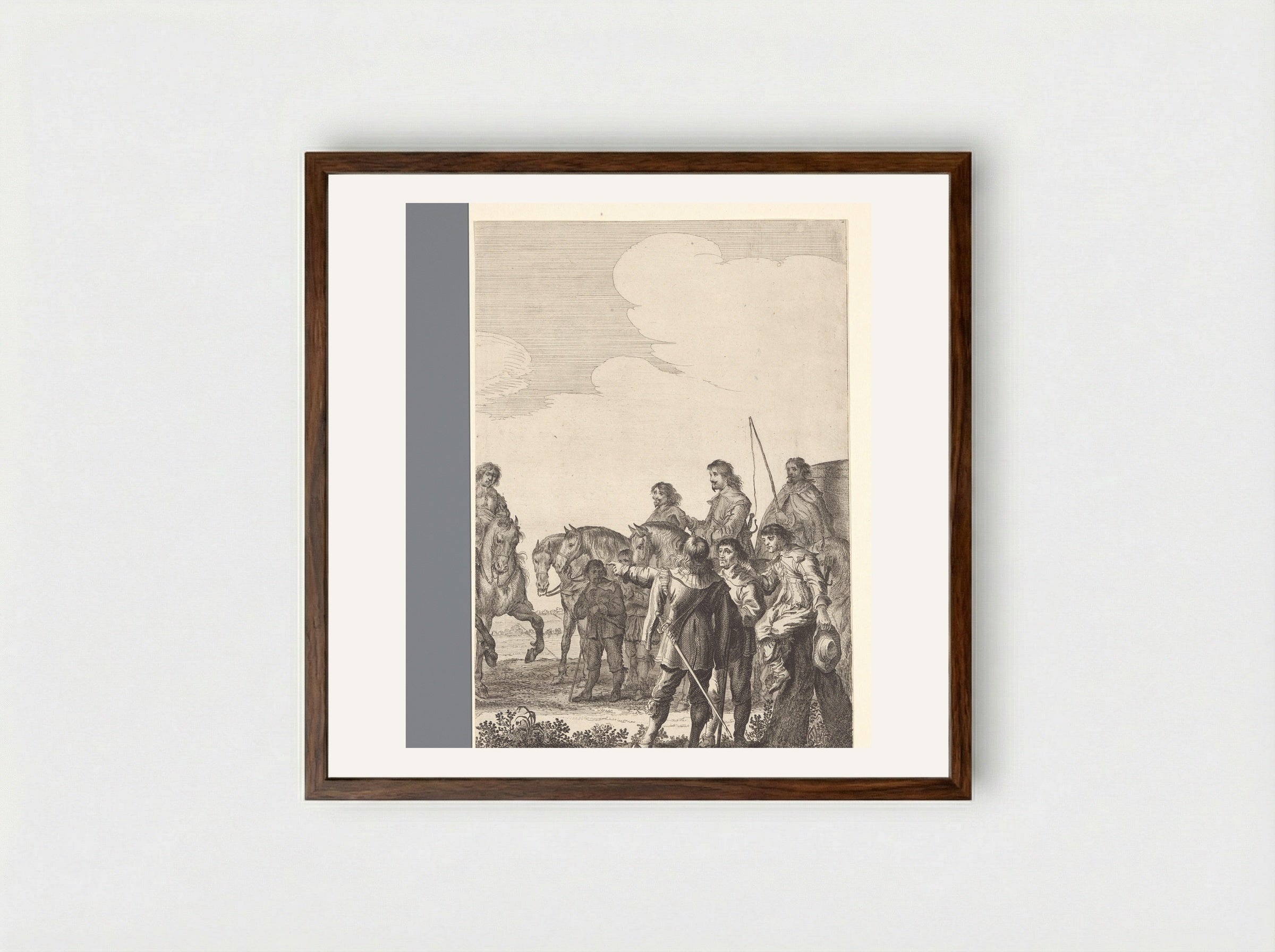 Intocht van Maria de Médicis te Amsterdam (plaat 7) - Pieter Nolpe - Framed Print Dark Wood