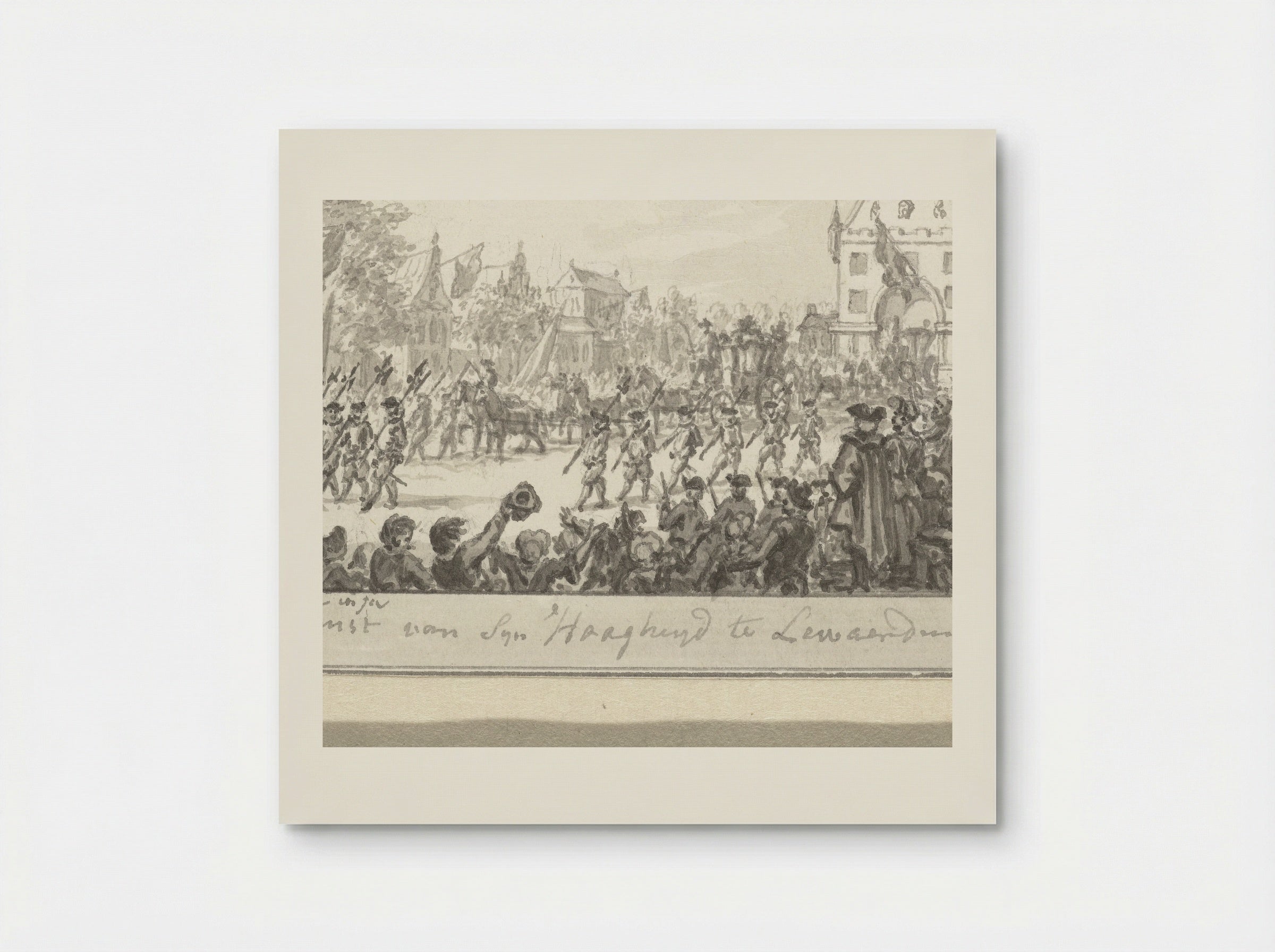 Intrede van de prins en prinses van Oranje te Leeuwarden - Simon Fokke - Poster