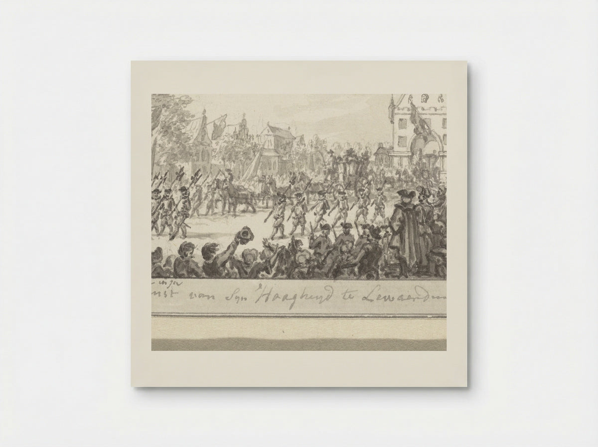 Intrede van de prins en prinses van Oranje te Leeuwarden - Simon Fokke - Poster