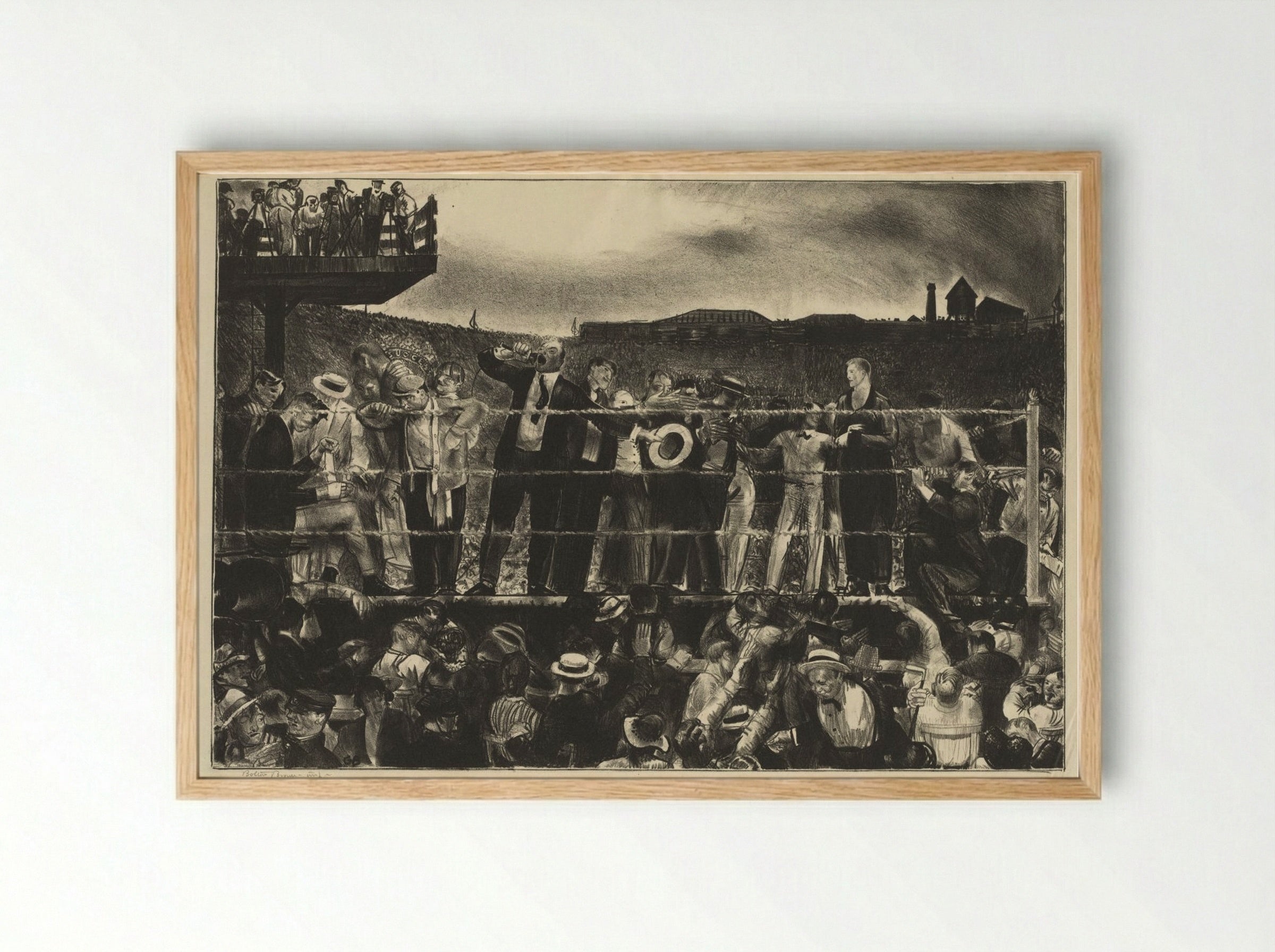 Introducing Georges Carpentier - George Bellows - Framed Print Wood
