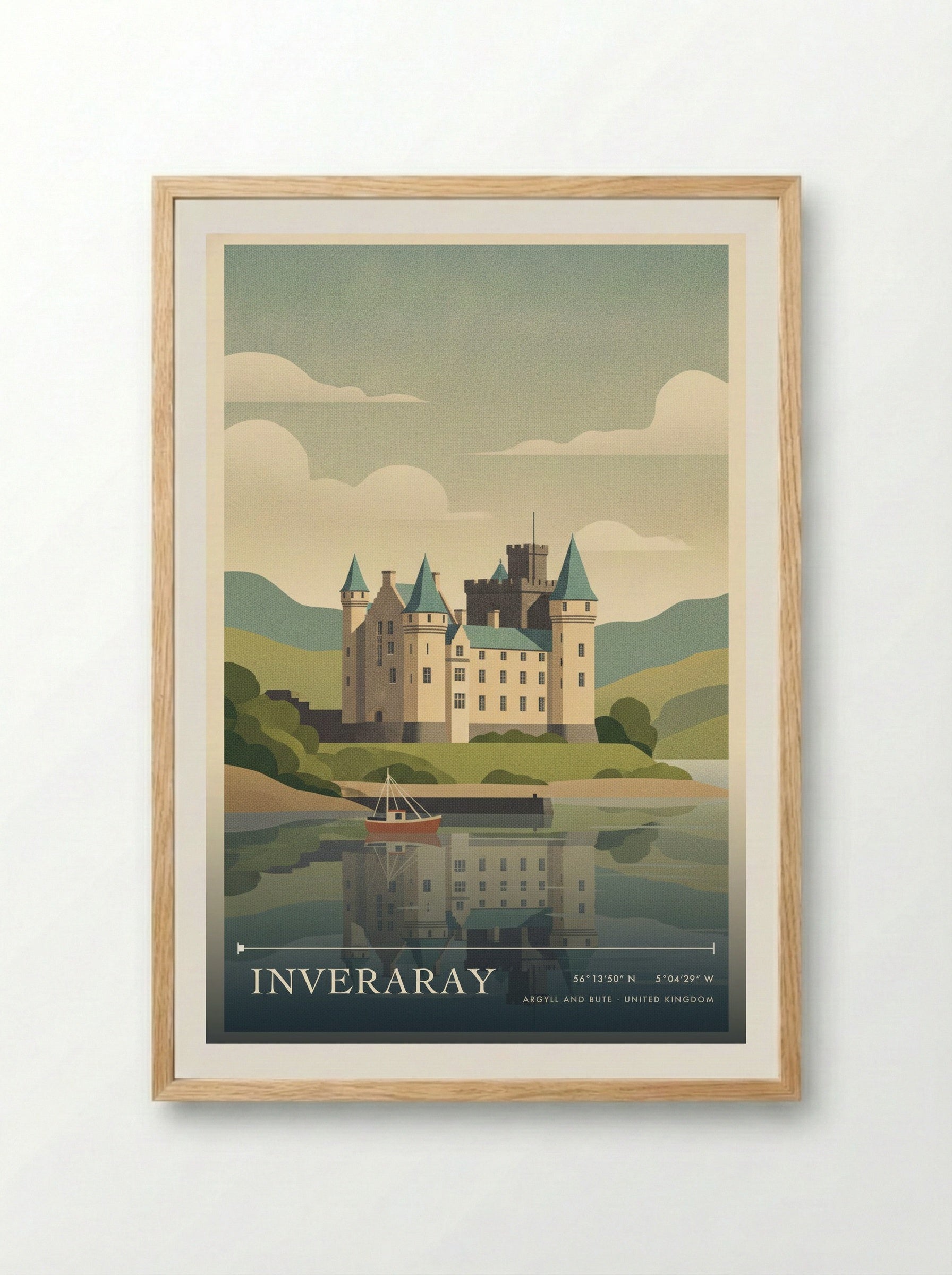 Inveraray Argyll and Bute United Kingdom Travel Poster - Framed Print Wood