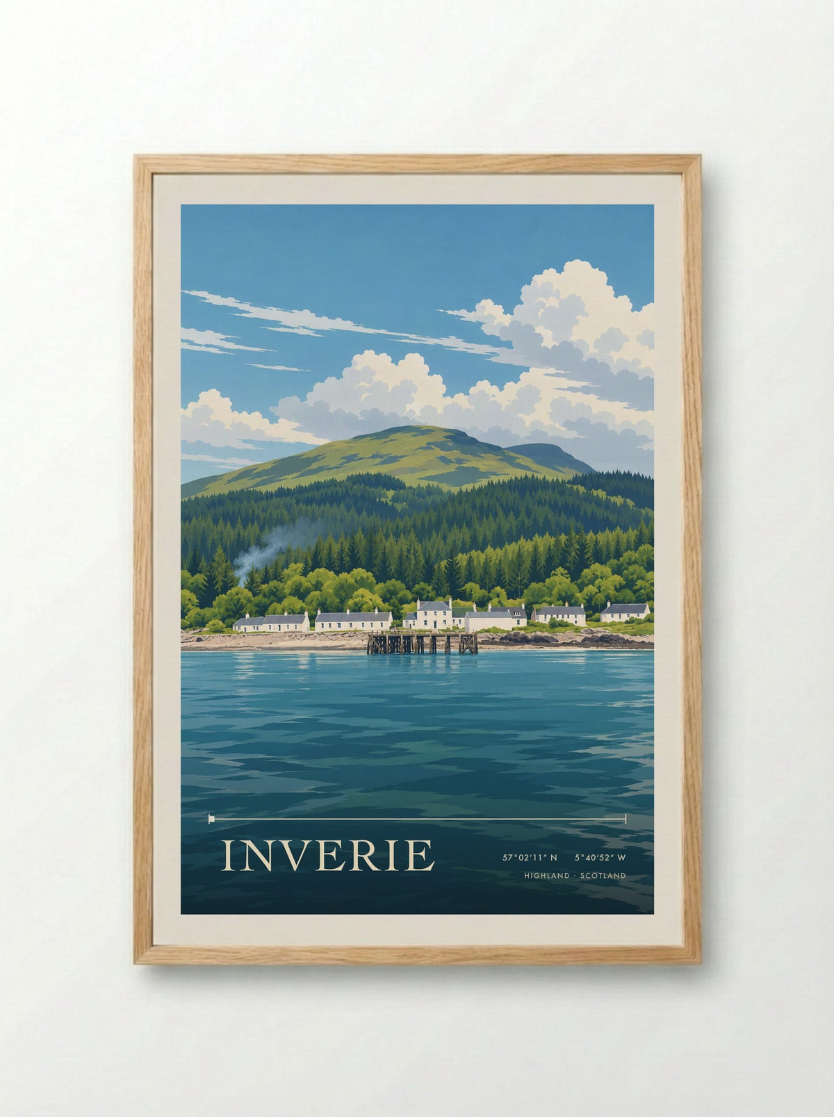 Inverie, Highland | Travel Poster - Framed Print Wood