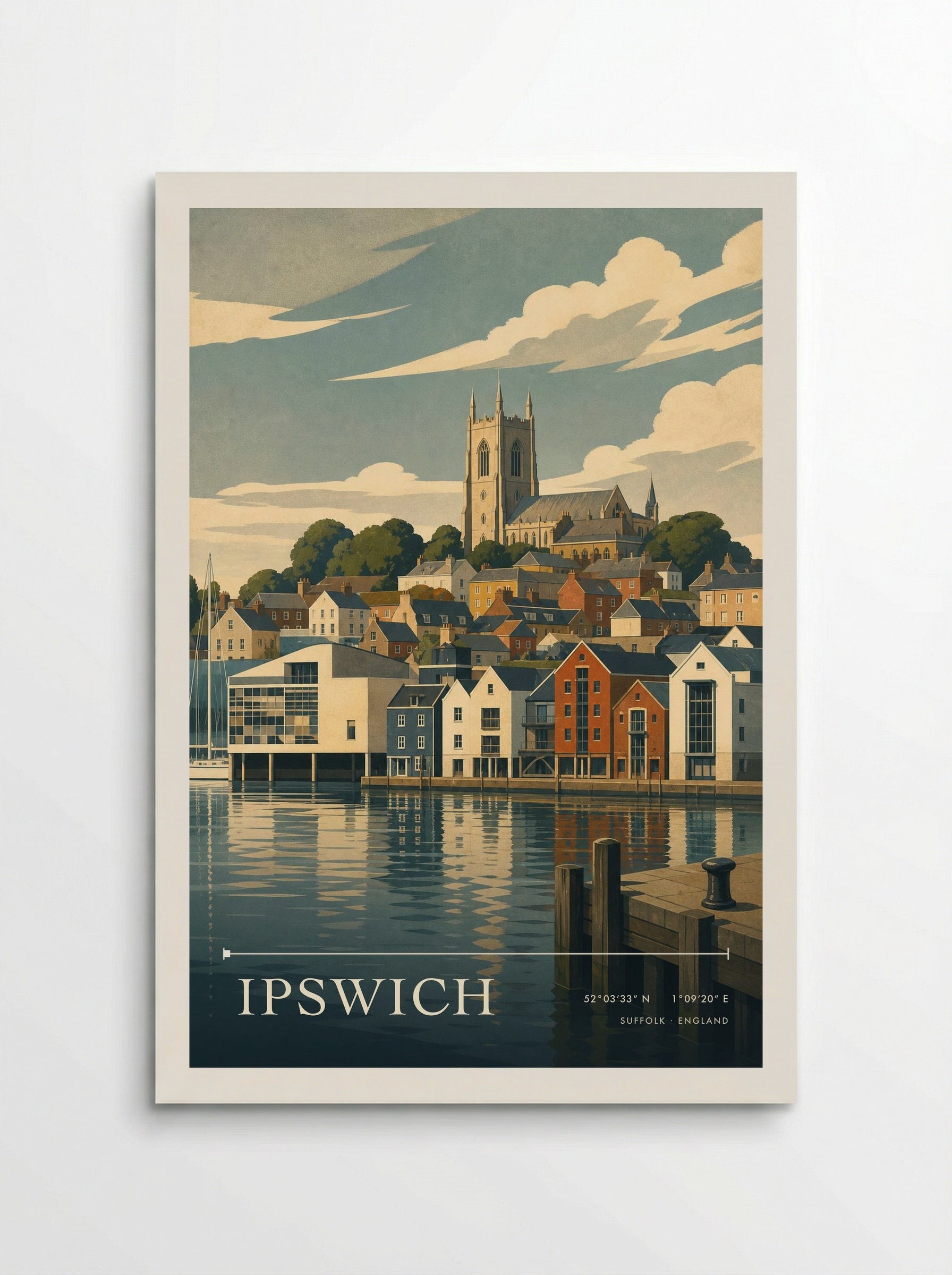 Ipswich Suffolk England Travel Poster - Poster