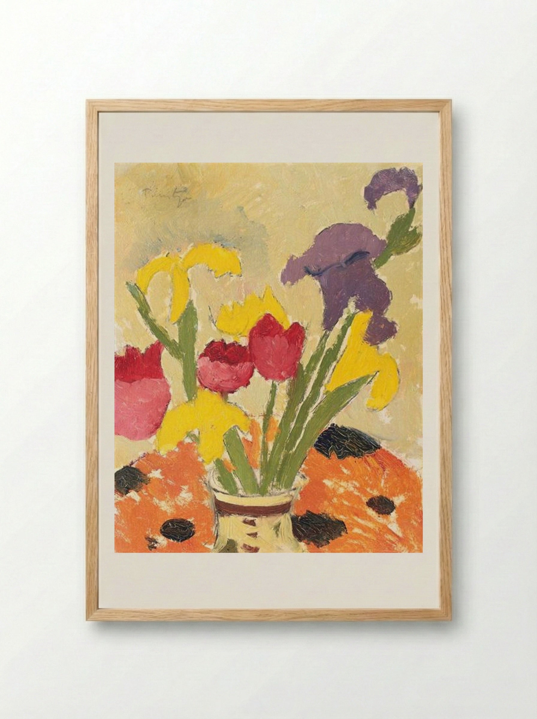 Iris and Lillies - Nicolae Tonitza - Framed Print Wood