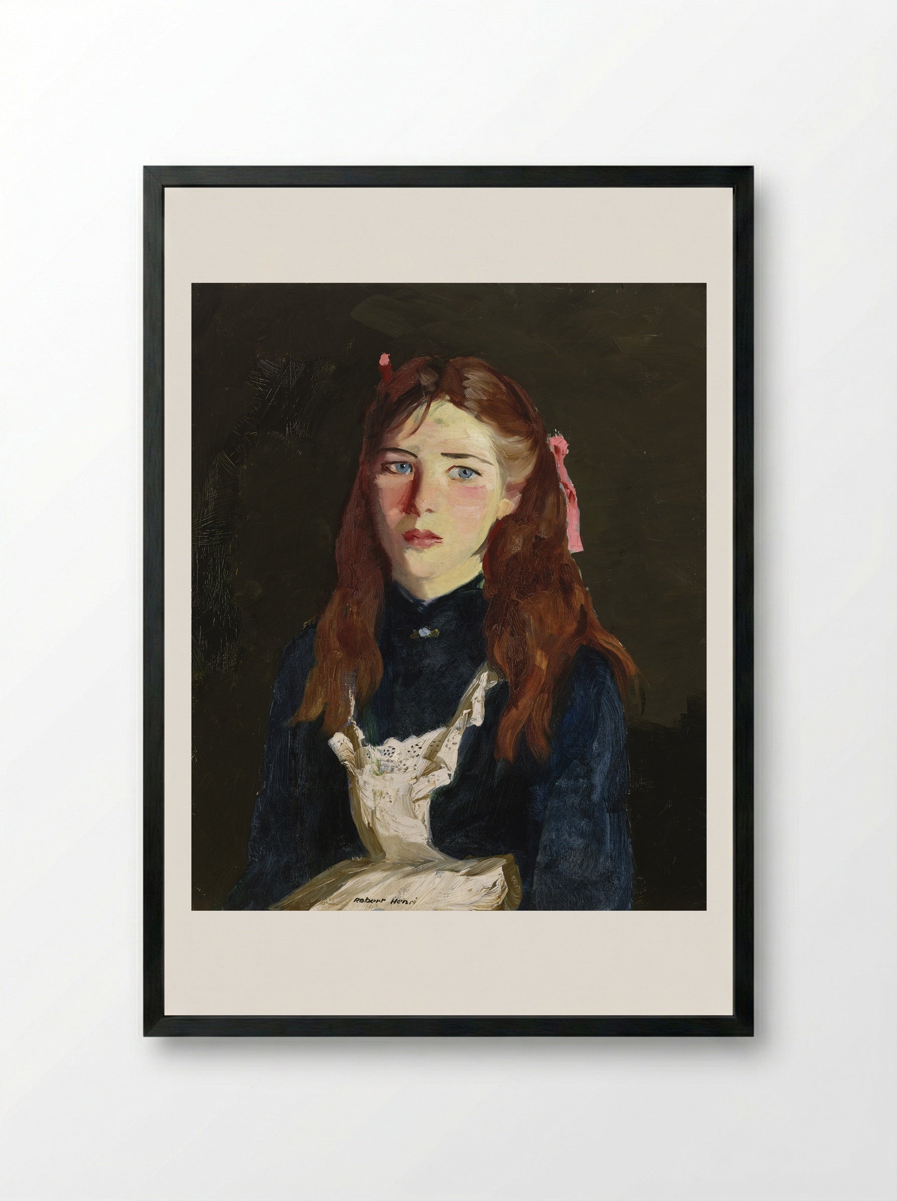 Irish Lass - Robert Henri - Framed Print Black