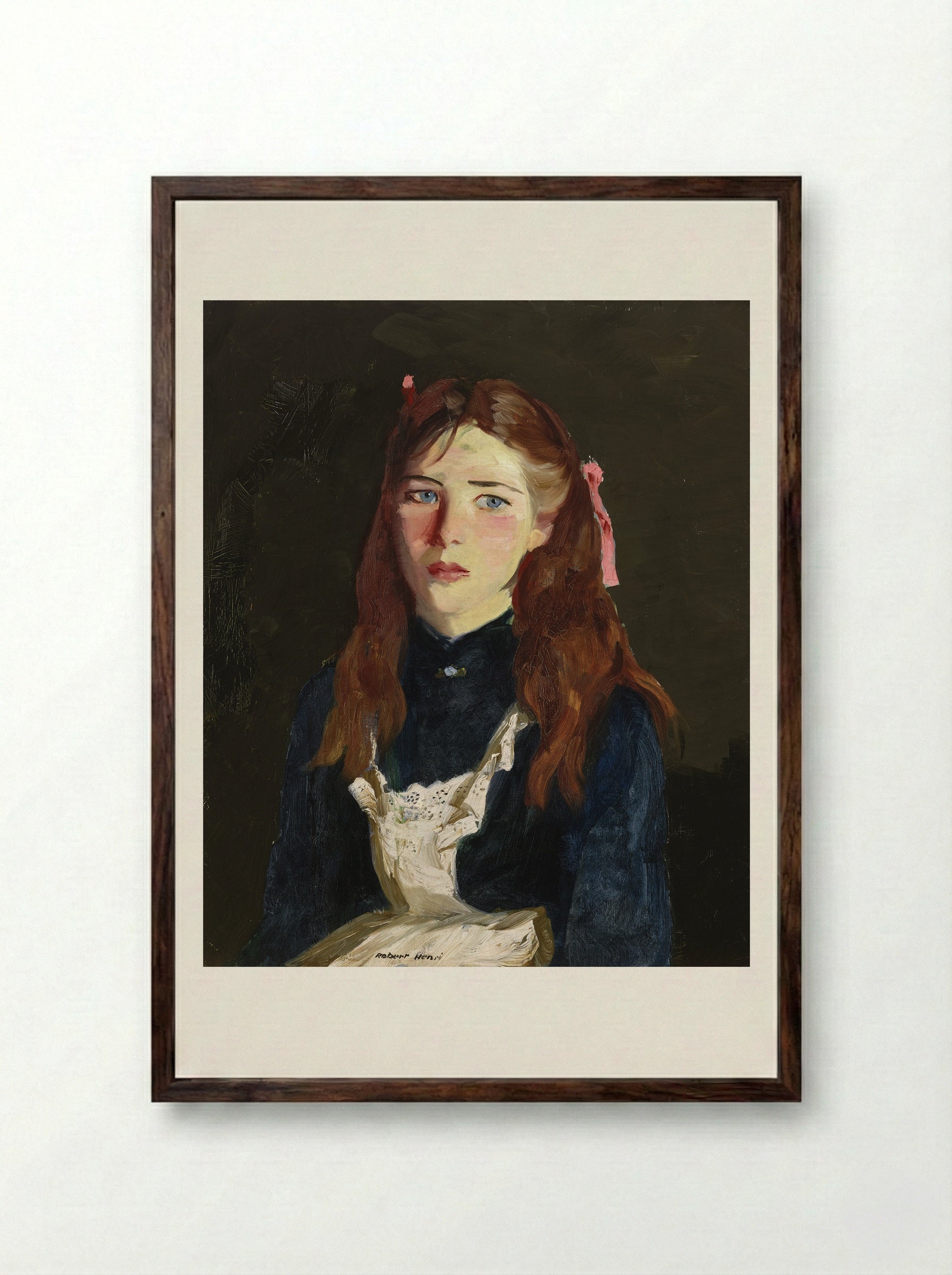 Irish Lass - Robert Henri - Framed Print Dark Wood