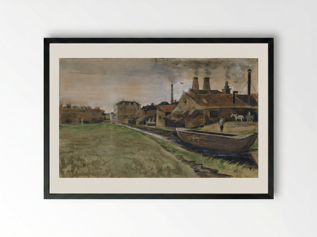 Iron Mill in The Hague - Vincent van Gogh - Framed Print Black